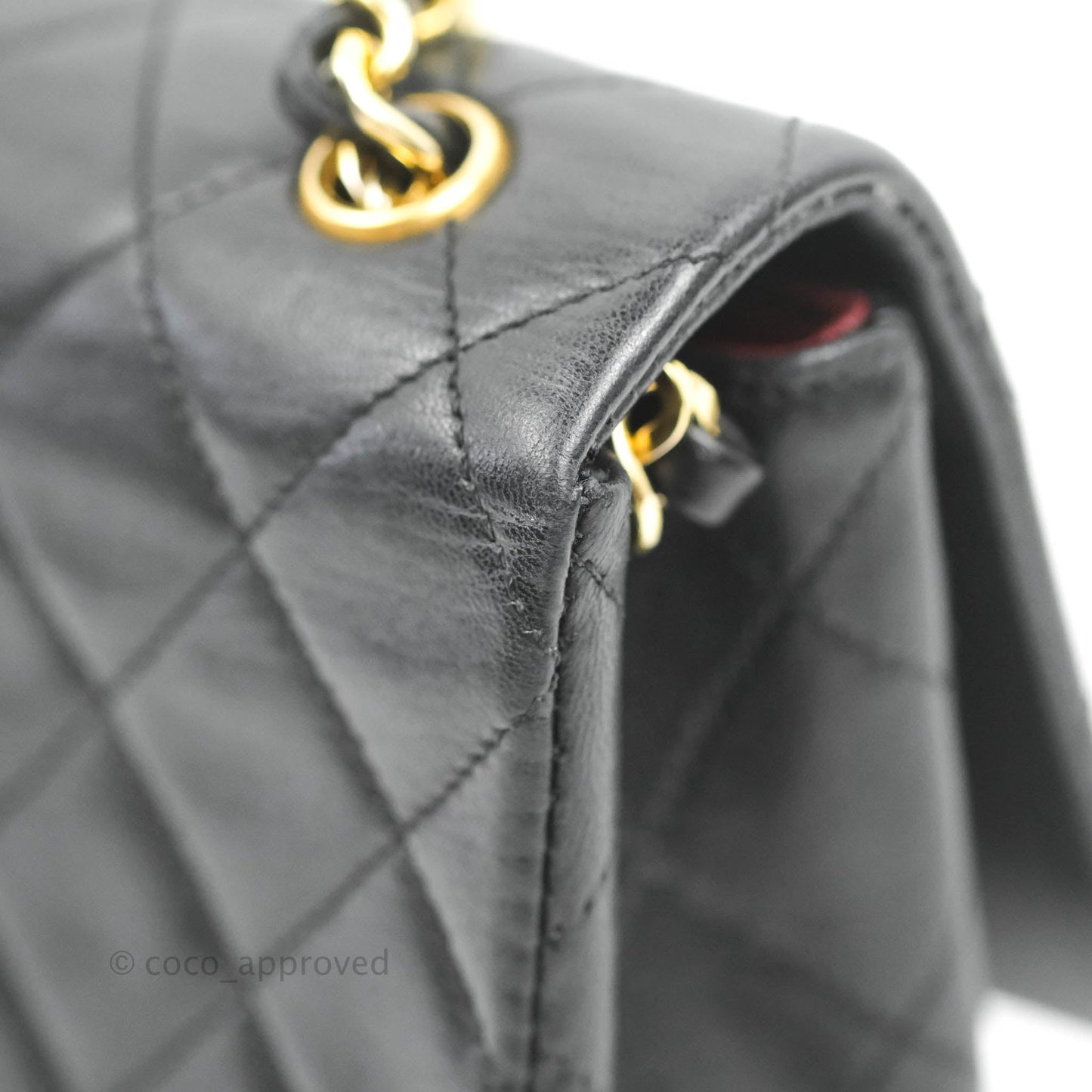 Chanel Vintage Small Single Full Flap Bag Black Lambskin 24K Gold Hardware