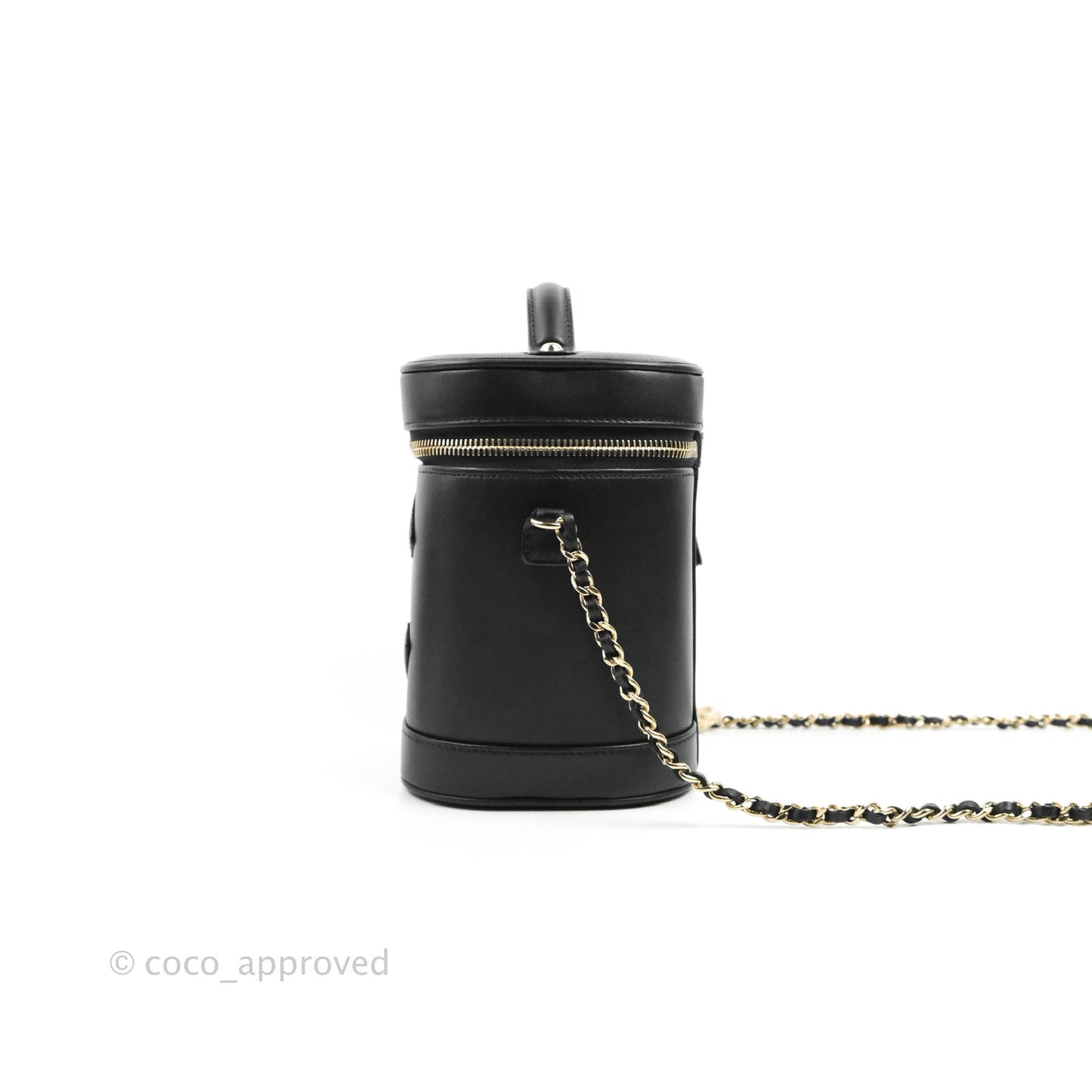 Chanel CC Mania Vanity Case Black Lambskin Gold Hardware