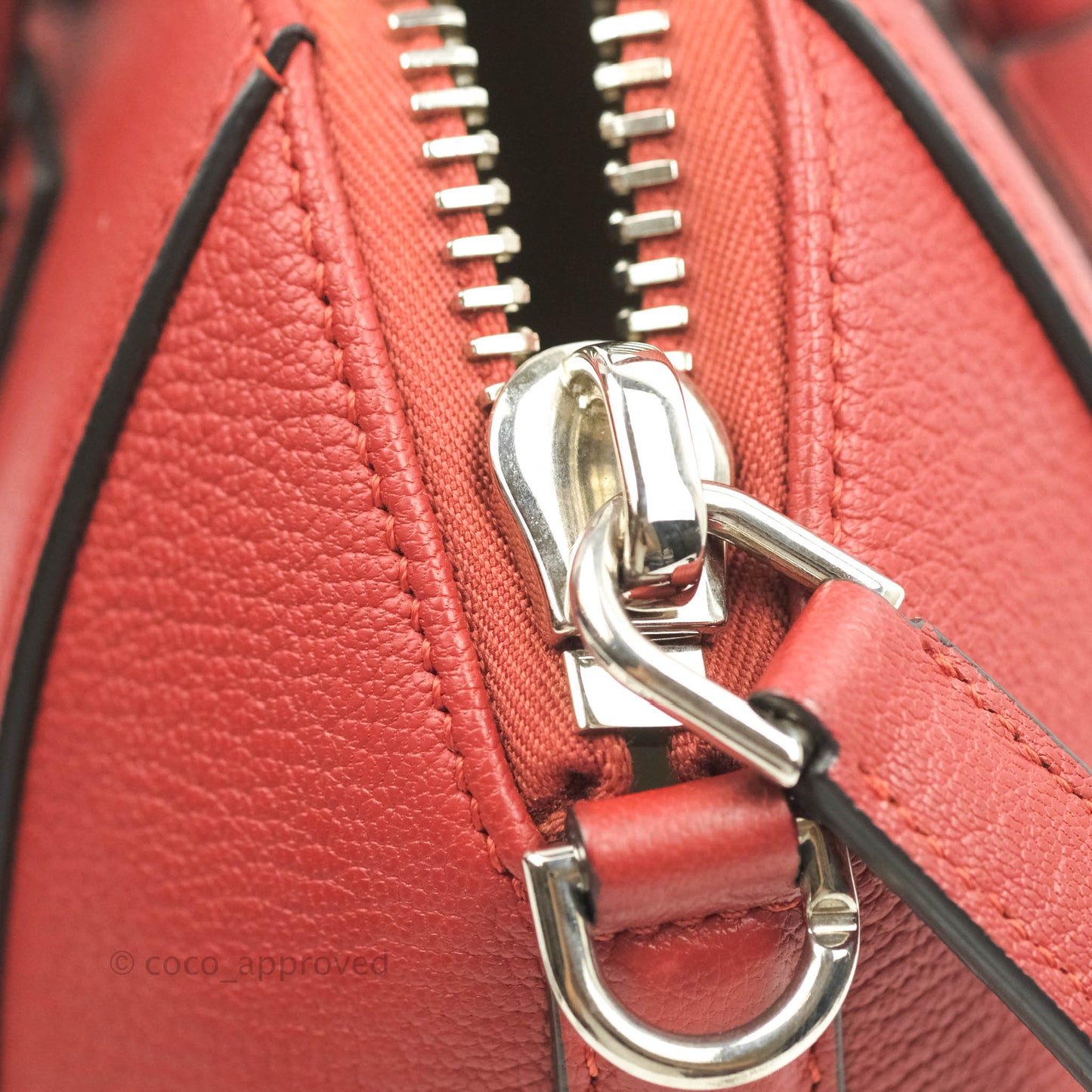 Givenchy Antigona Mini Red Grained Calfskin Silver Hardware