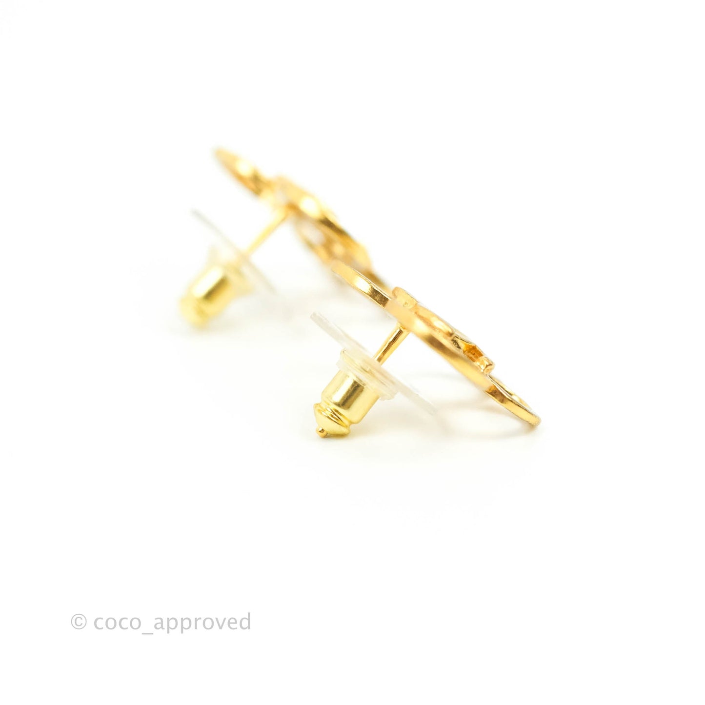 Chanel CC Earrings Gold Tone 22S