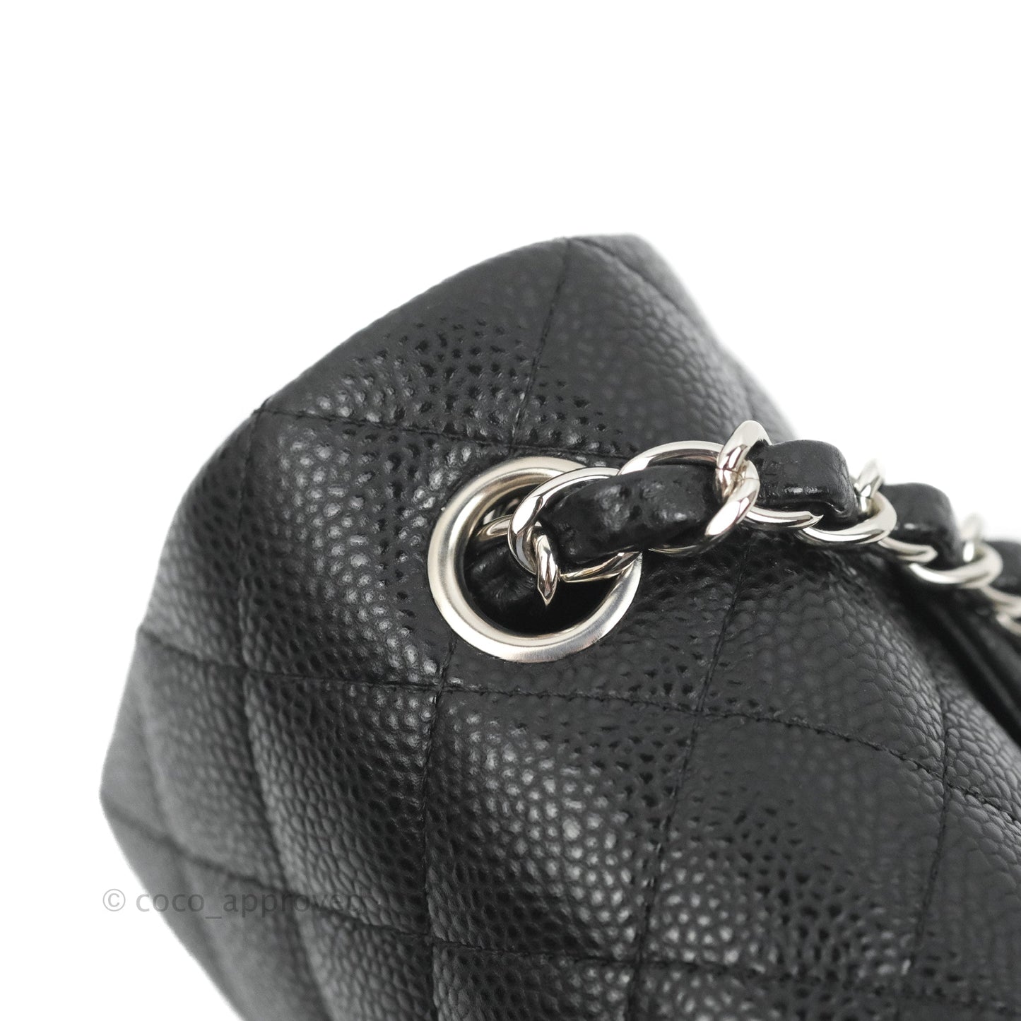 Chanel Quilted Mini Rectangular Black Caviar Silver Hardware