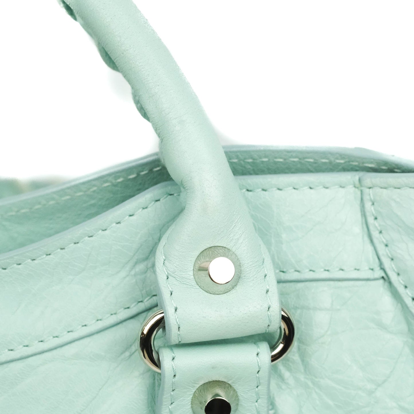 Balenciaga Classic City Bag Tiffany Blue Calfskin Silver Hardware