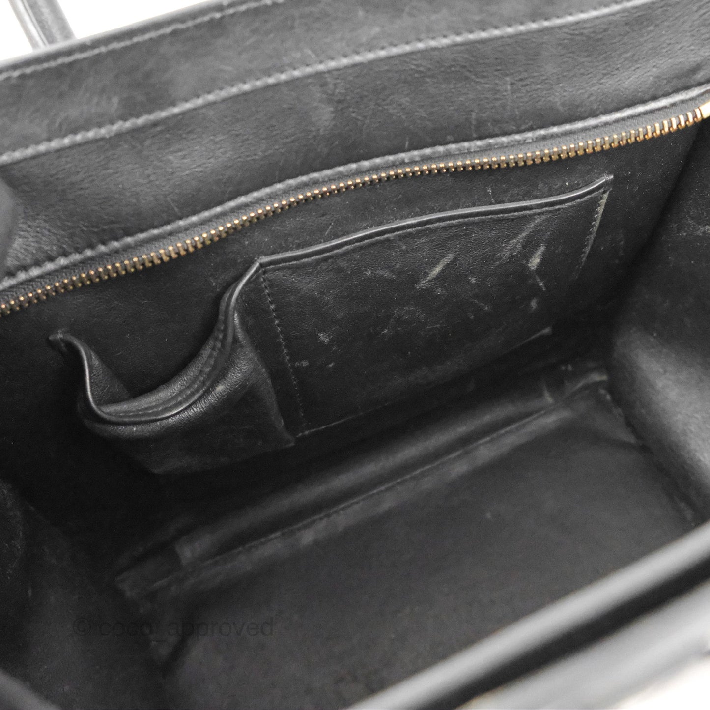 Celine Mini Luggage Bag Black/White/Brown Calfskin