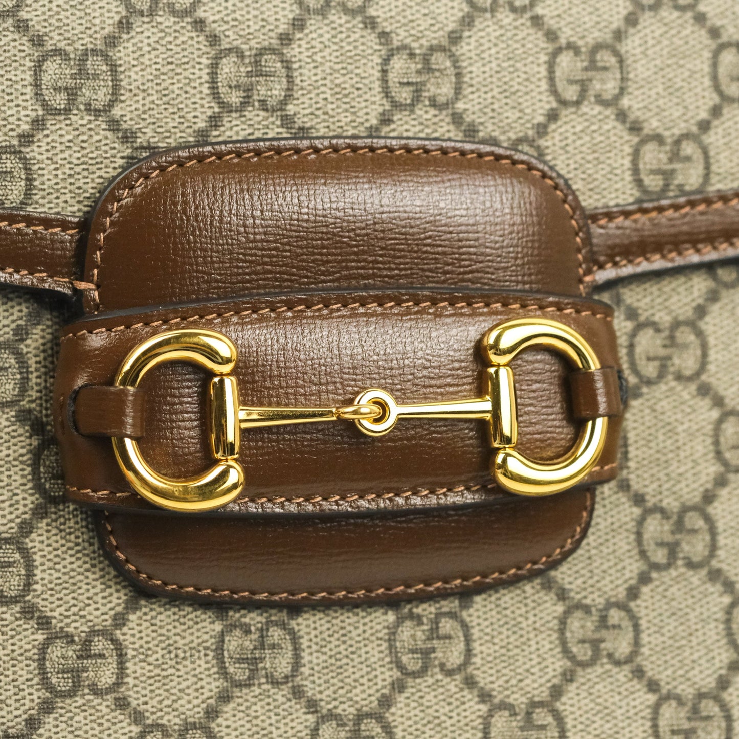 Gucci Horsebit 1955 GG Supreme Canvas Brown Shoulder Bag Gold Hardware