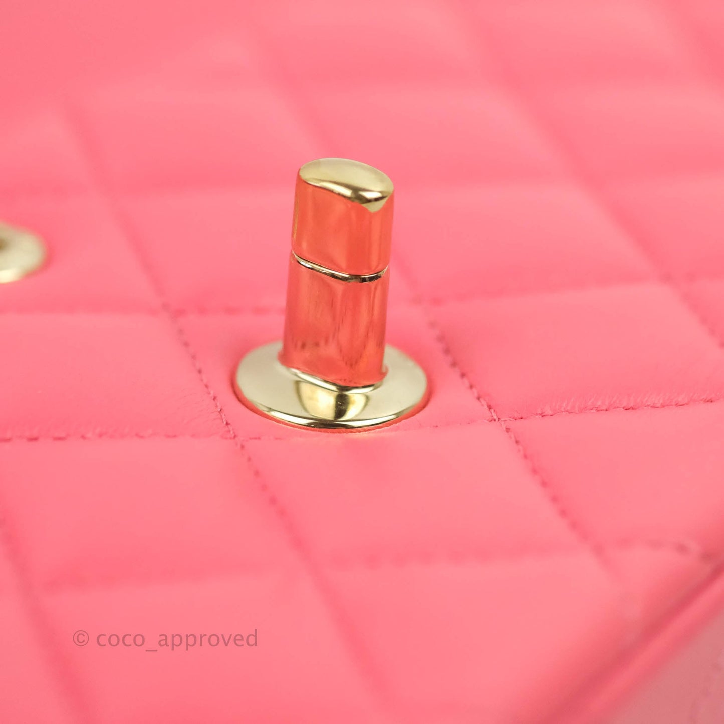 Chanel Small Classic Quilted Flap Rosy Pink Lambskin Gold Hardware