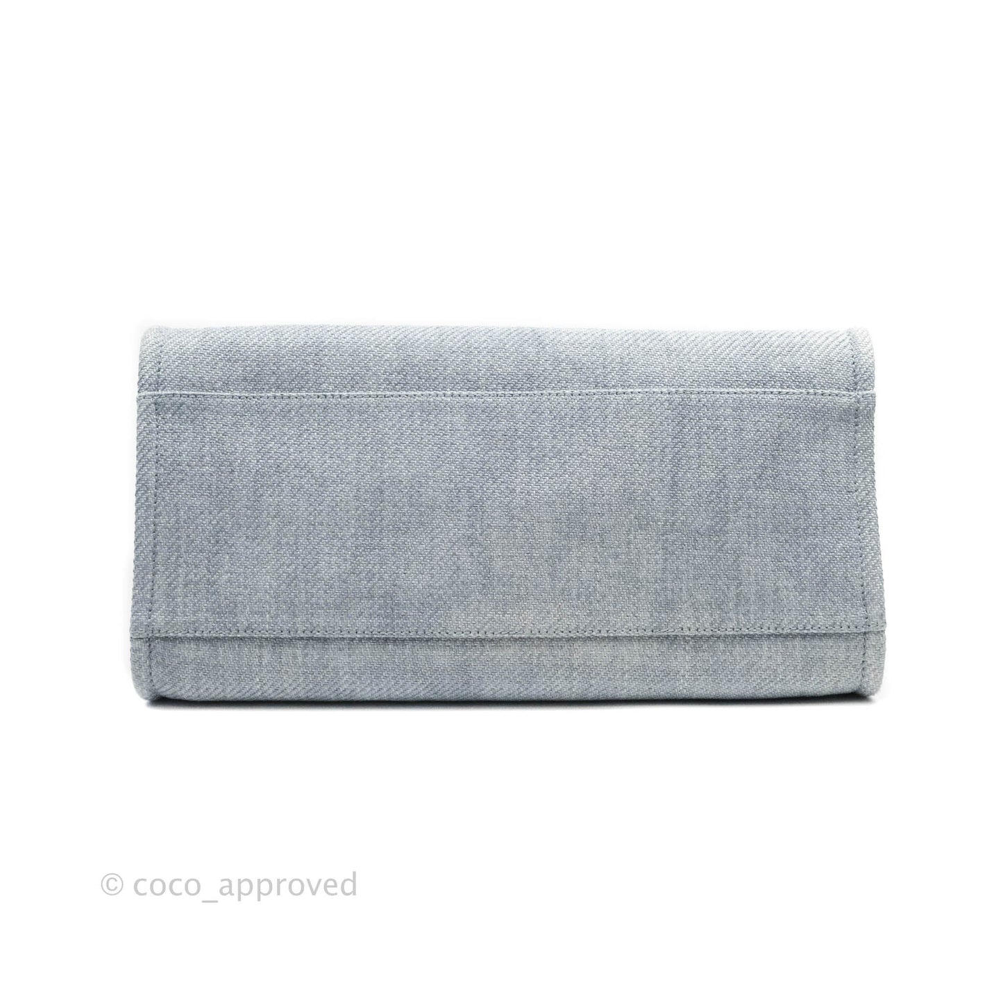 Chanel Large Deauville Light Blue Canvas Silver Hardware
