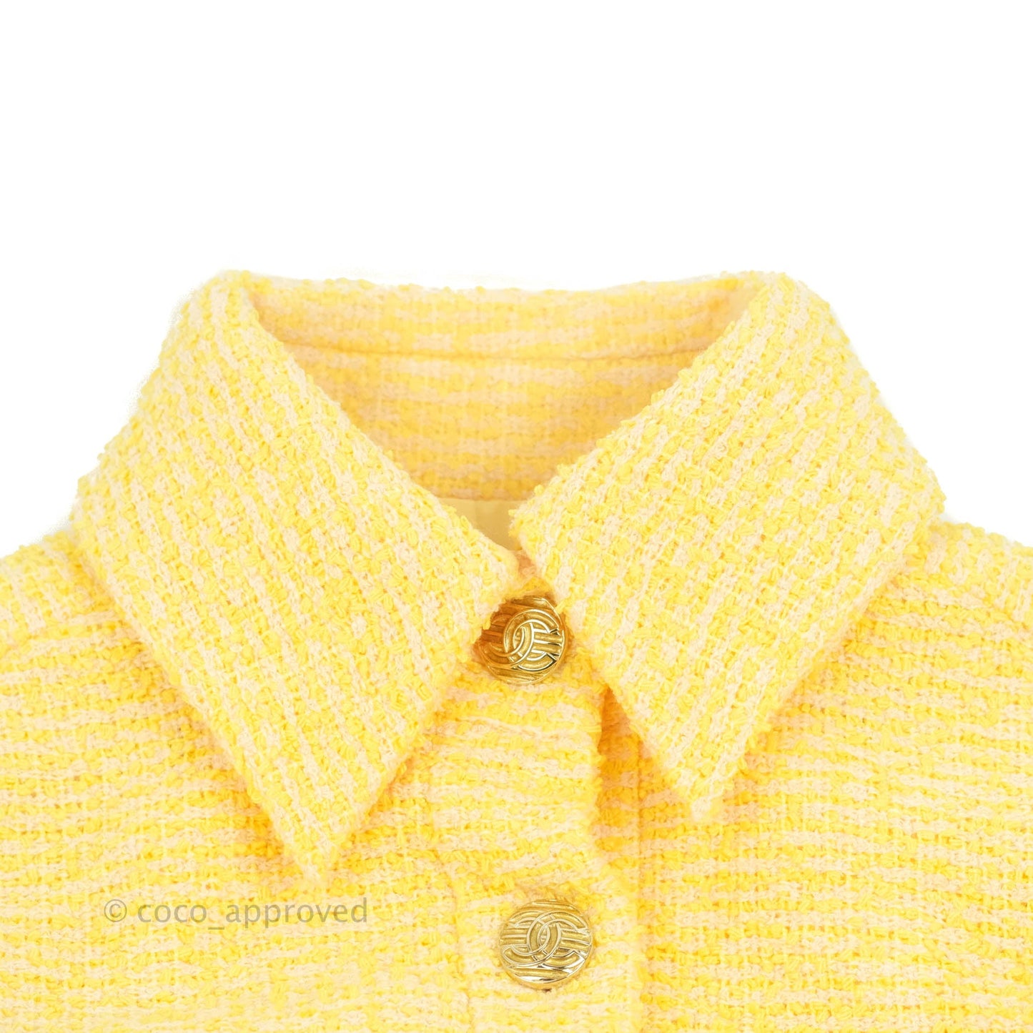 Chanel Yellow Tweed Jacket 21S