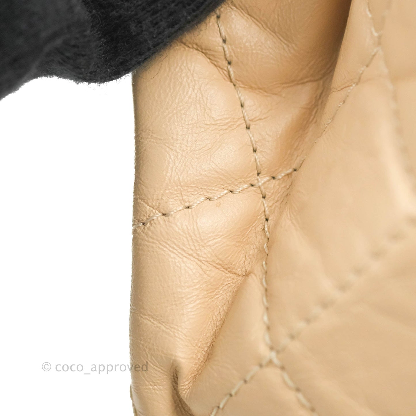 Chanel Small Gabrielle Backpack Beige Black Aged Calfskin