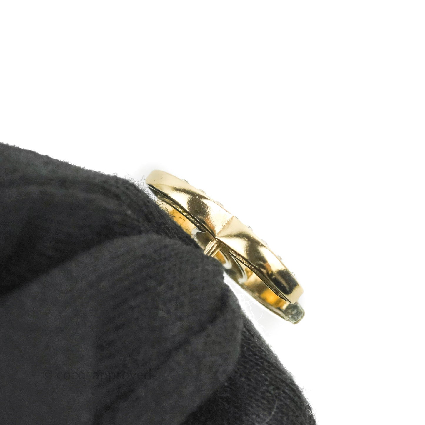 Chanel CC Crystal Earrings Gold Tone 21P