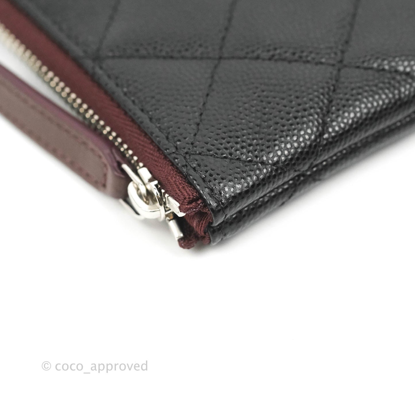 Chanel Quilted Mini O Case Black Caviar Silver Hardware
