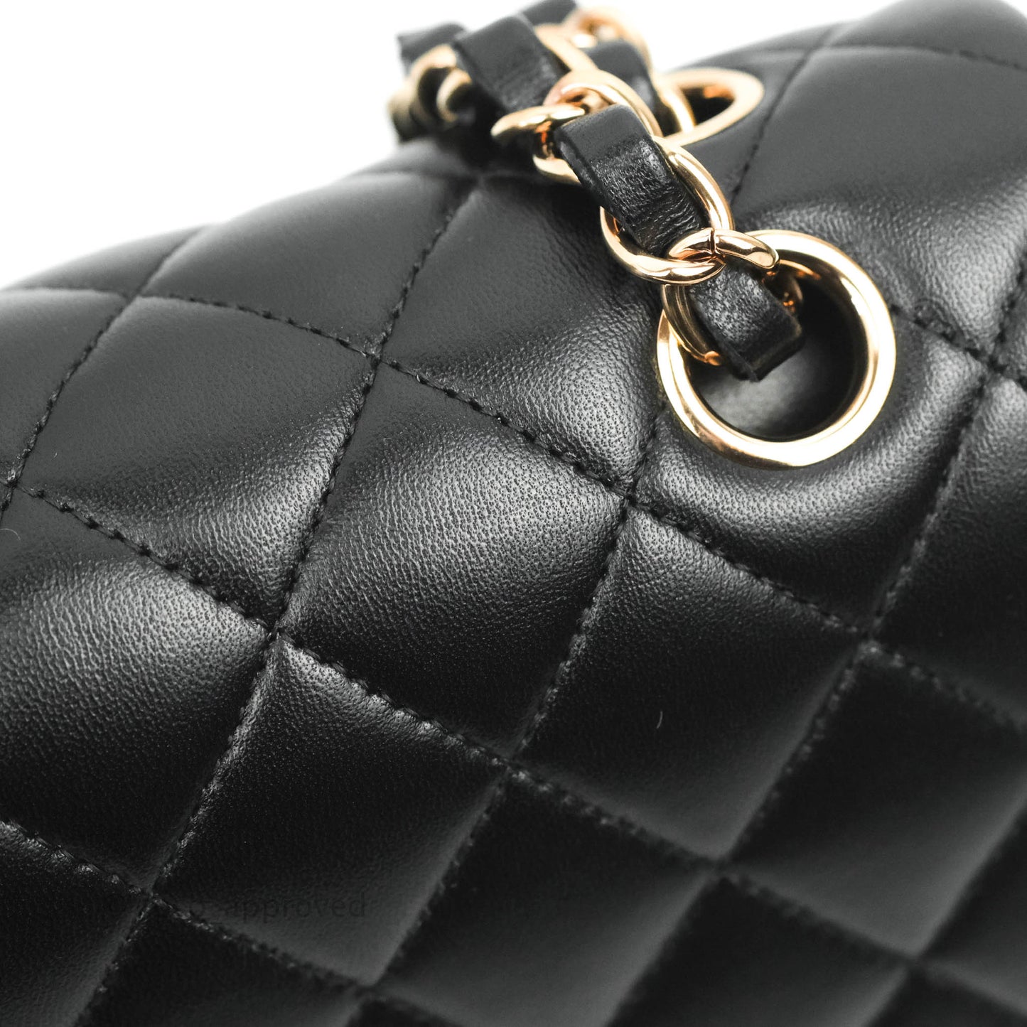 Chanel Classic Small S/M Flap Black Lambskin Rose Pink-Gold Hardware