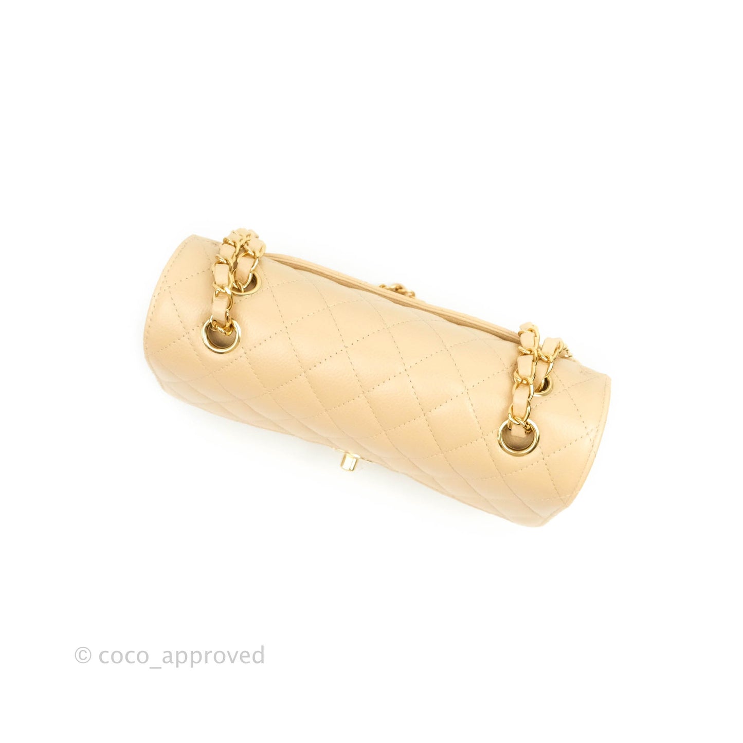 Chanel Classic Small S/M Flap Beige Caviar Gold Hardware