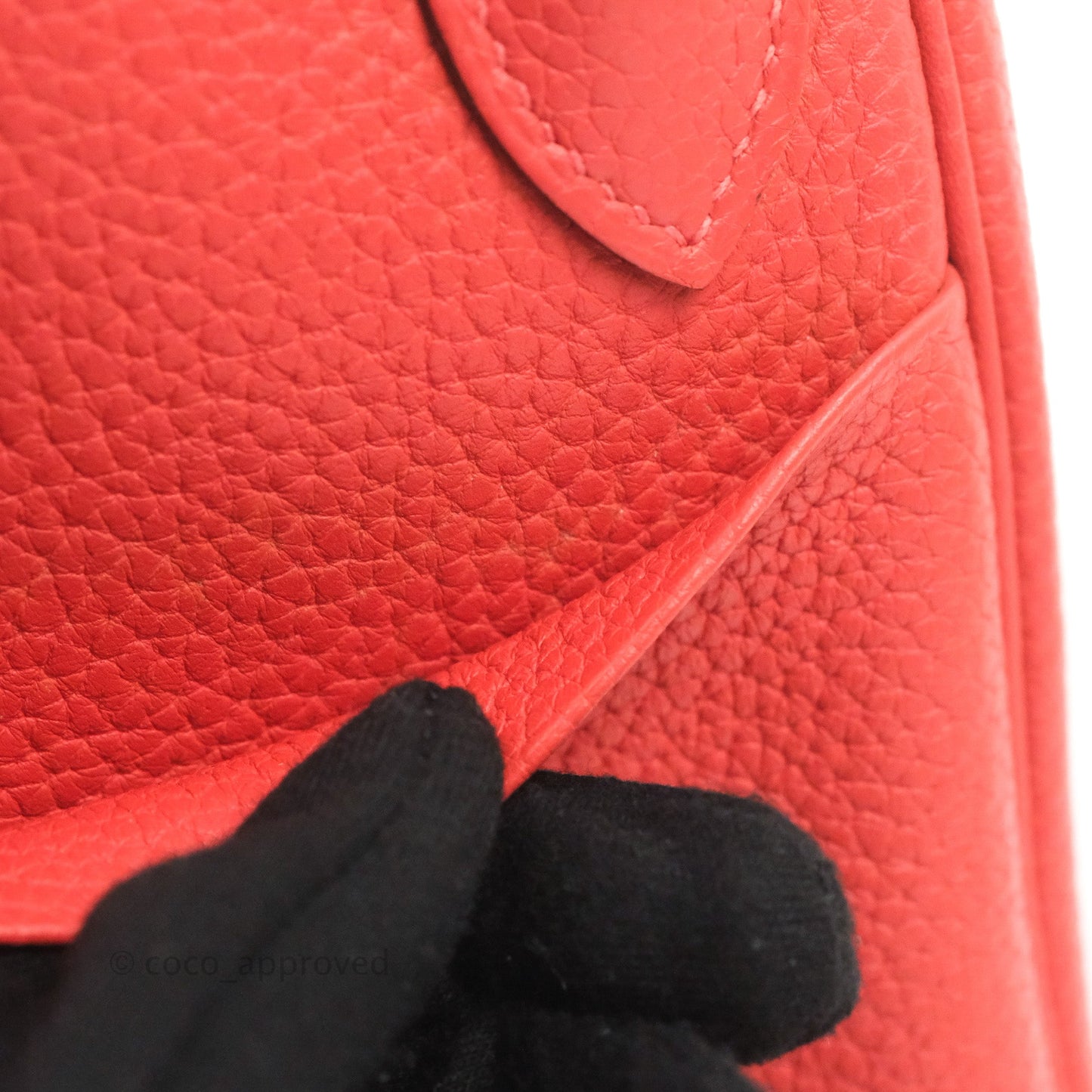 Hermès Lindy 30 Red Clemence Palladium Hardware