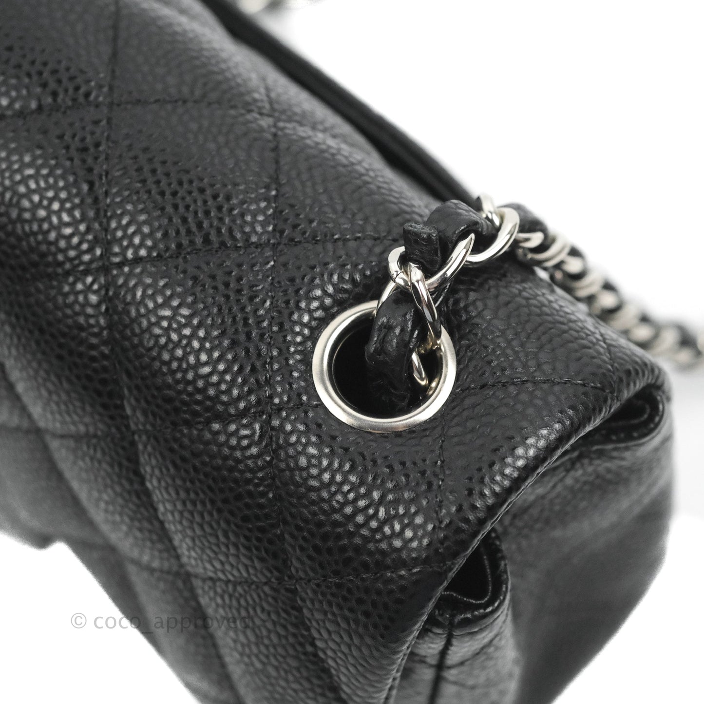 Chanel Quilted Mini Rectangular Black Caviar Silver Hardware