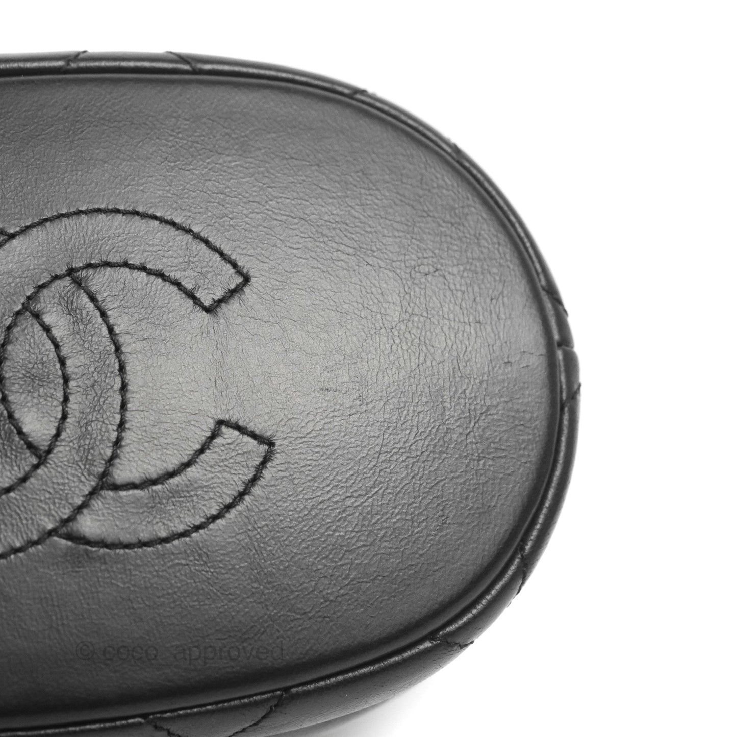Chanel Enamel CC Bucket Bag Black Lambskin Gold Hardware 22S