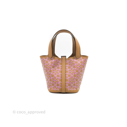 Hermes Micro Picotin 14 Lucky Daisy Chai 0M Swift Palladium Hardware