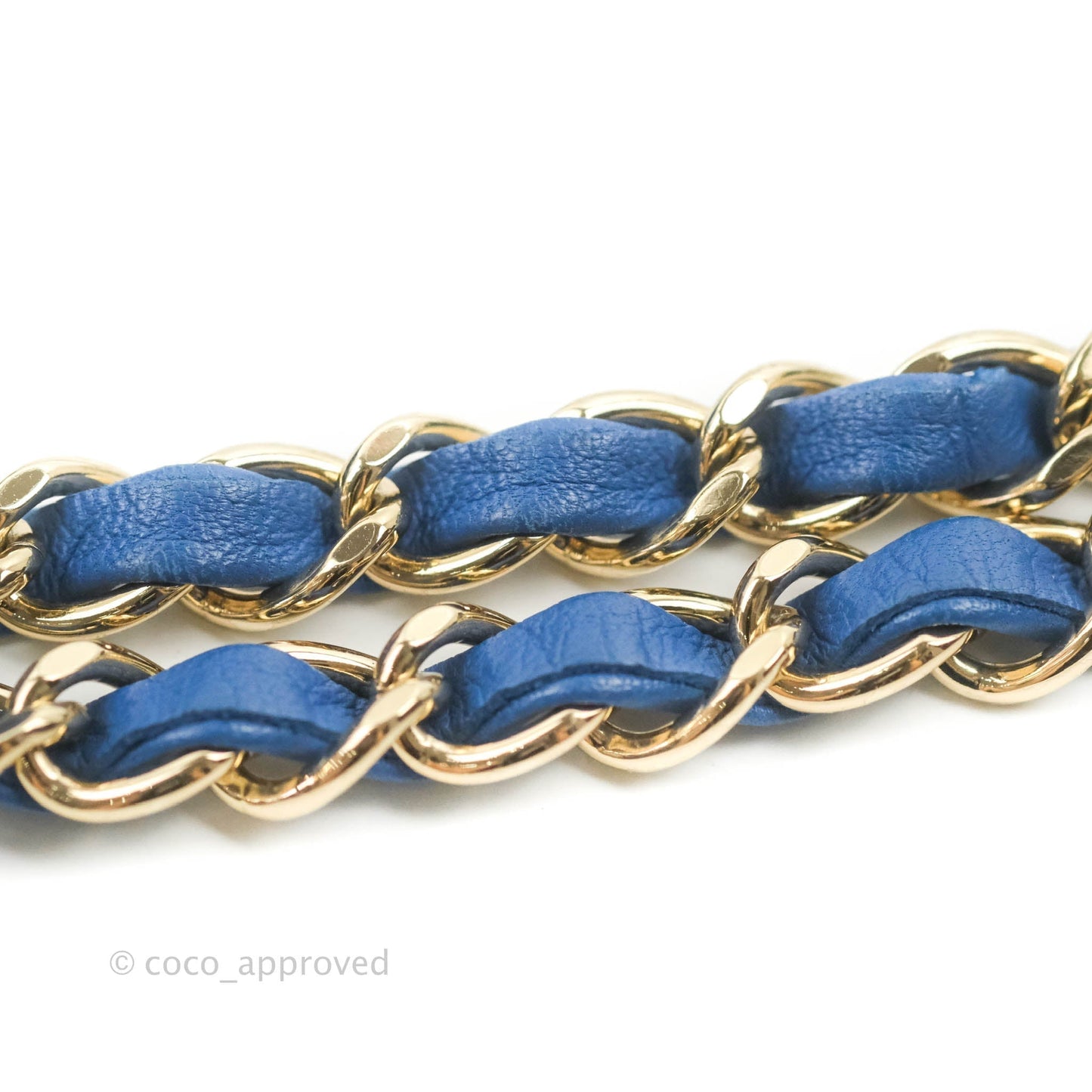 Chanel Classic Chevron S/M Small Double Flap Blue Lambskin Gold Hardware