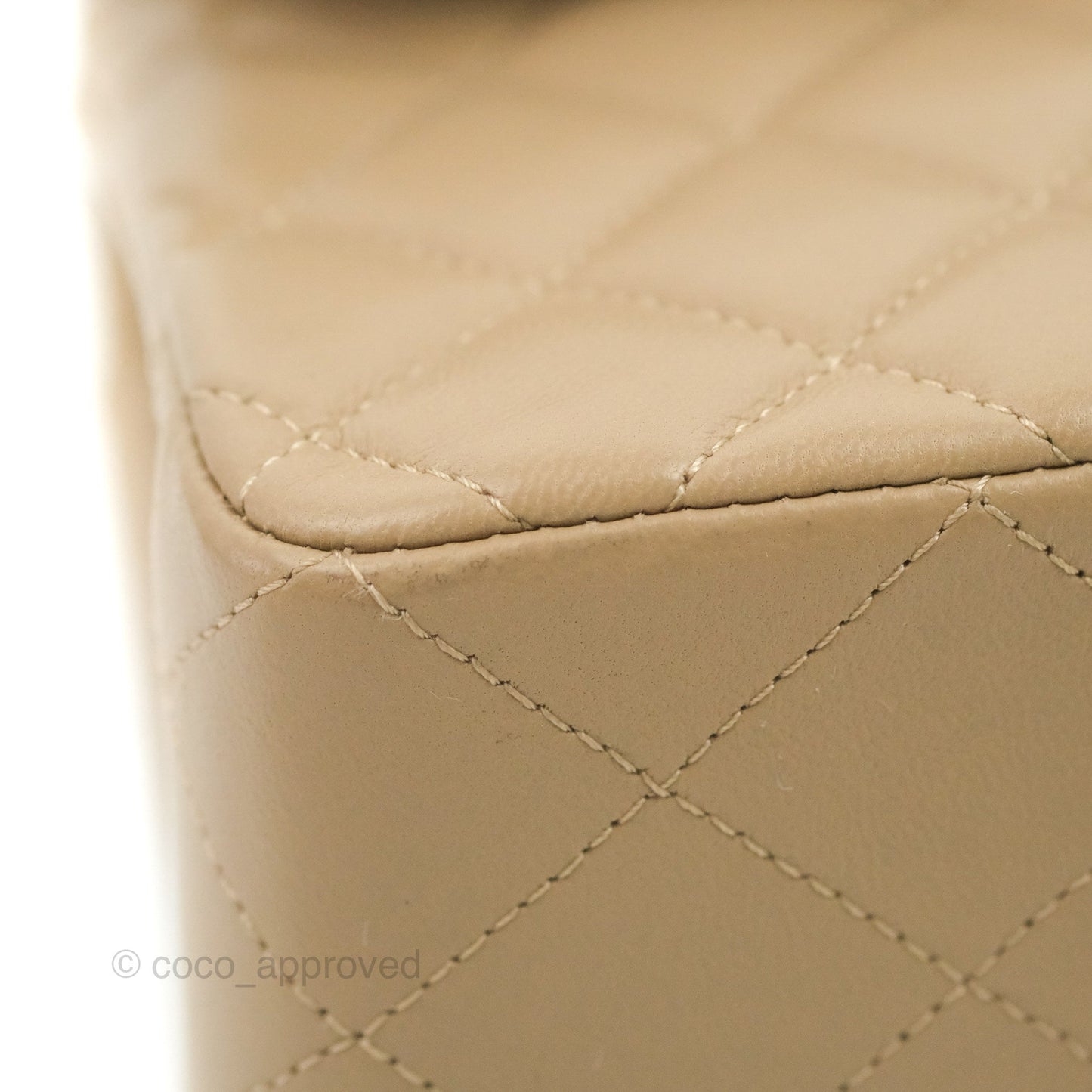 Chanel Small Classic Quilted Flap Dark Beige Lambskin Gold Hardware
