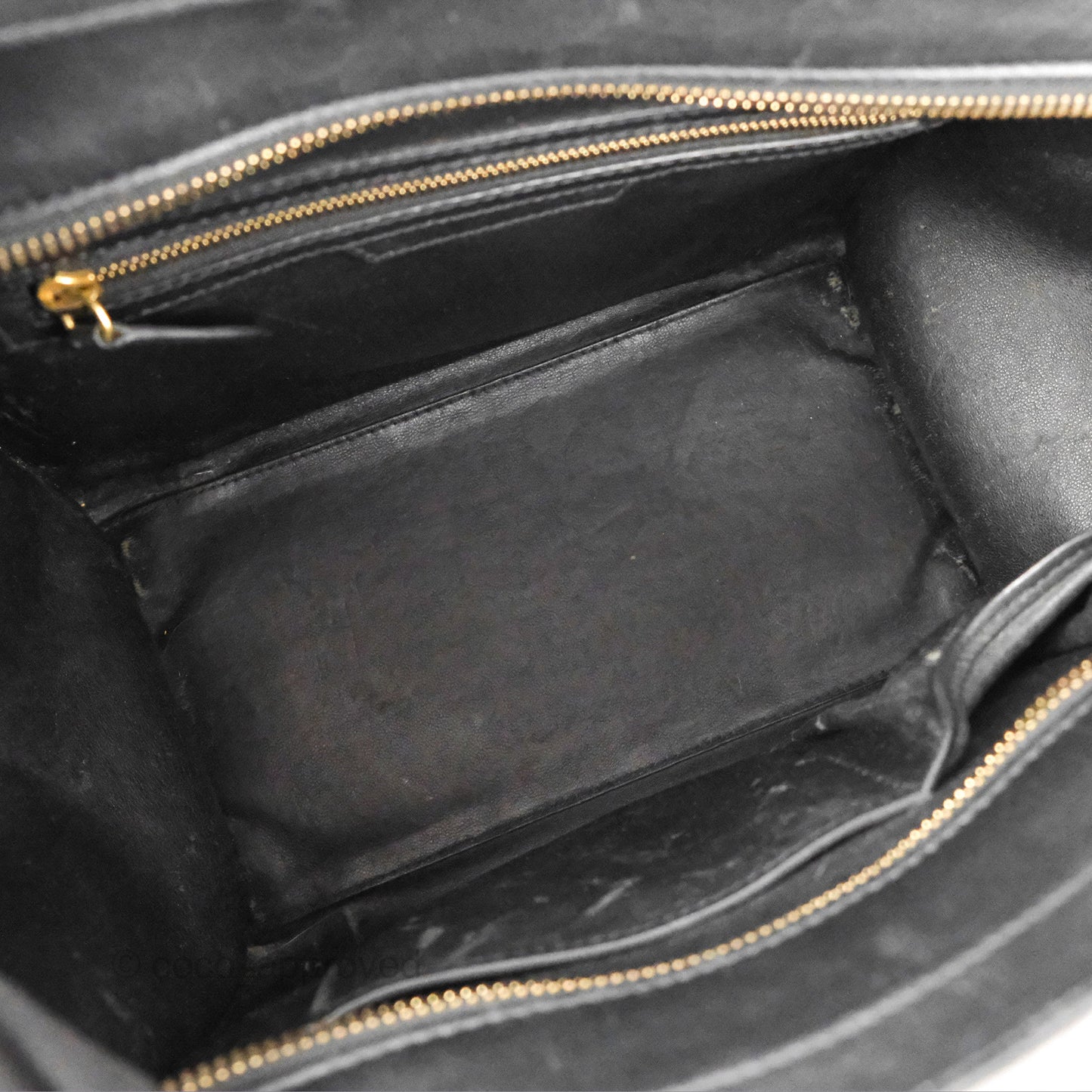 Celine Mini Luggage Bag Black/White/Brown Calfskin