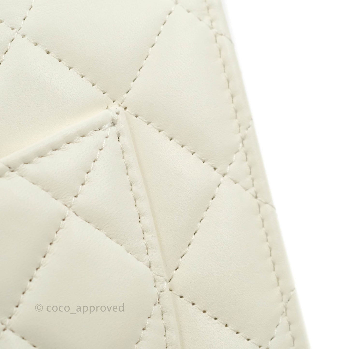 Chanel Quilted Pearl Crush Wallet on Chain WOC White Lambskin Aged Gold Hardware