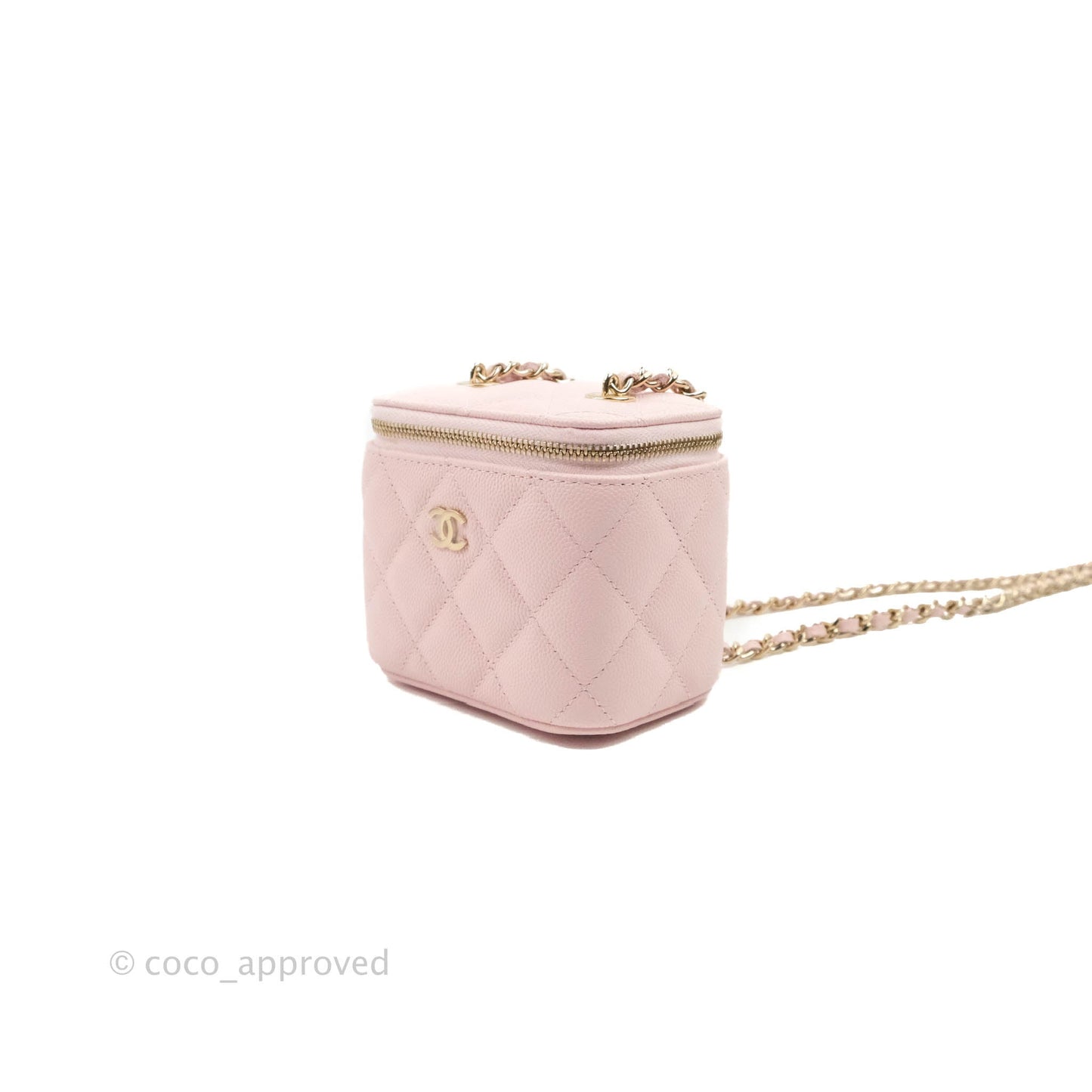 Chanel Mini Vanity With Chain Pink Caviar Gold Hardware