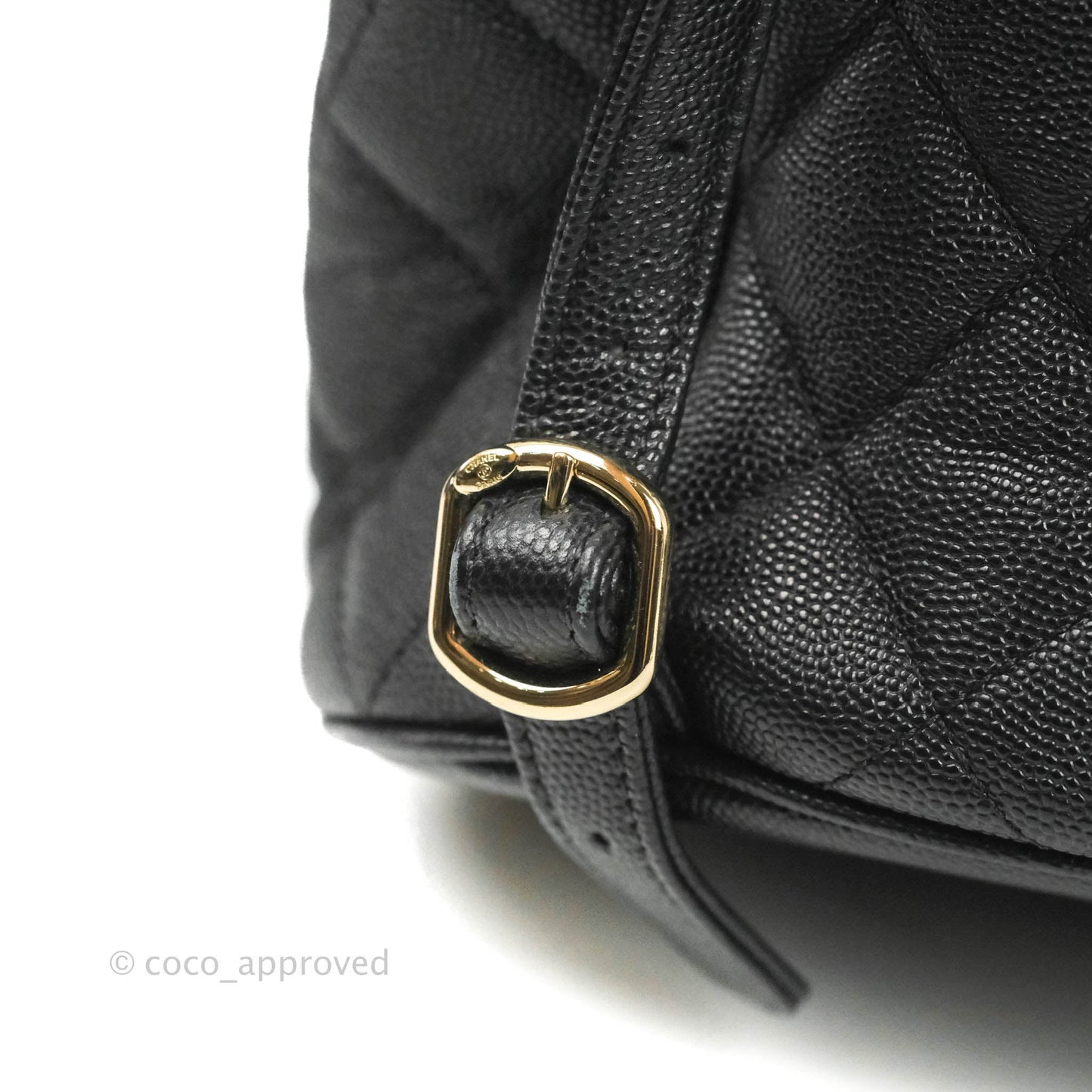 Chanel Quilted Black Caviar Duma Backpack Bag Gold Hardware
