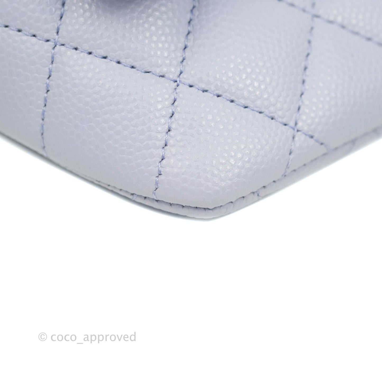 Chanel Quilted Case With Chain Lilac Caviar Silver Hardware