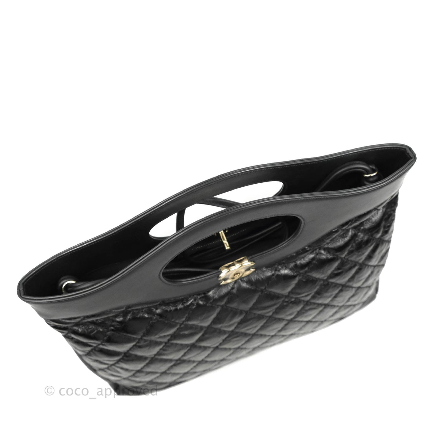 Chanel 31 Medium Shopping Bag Black Aged Calfskin