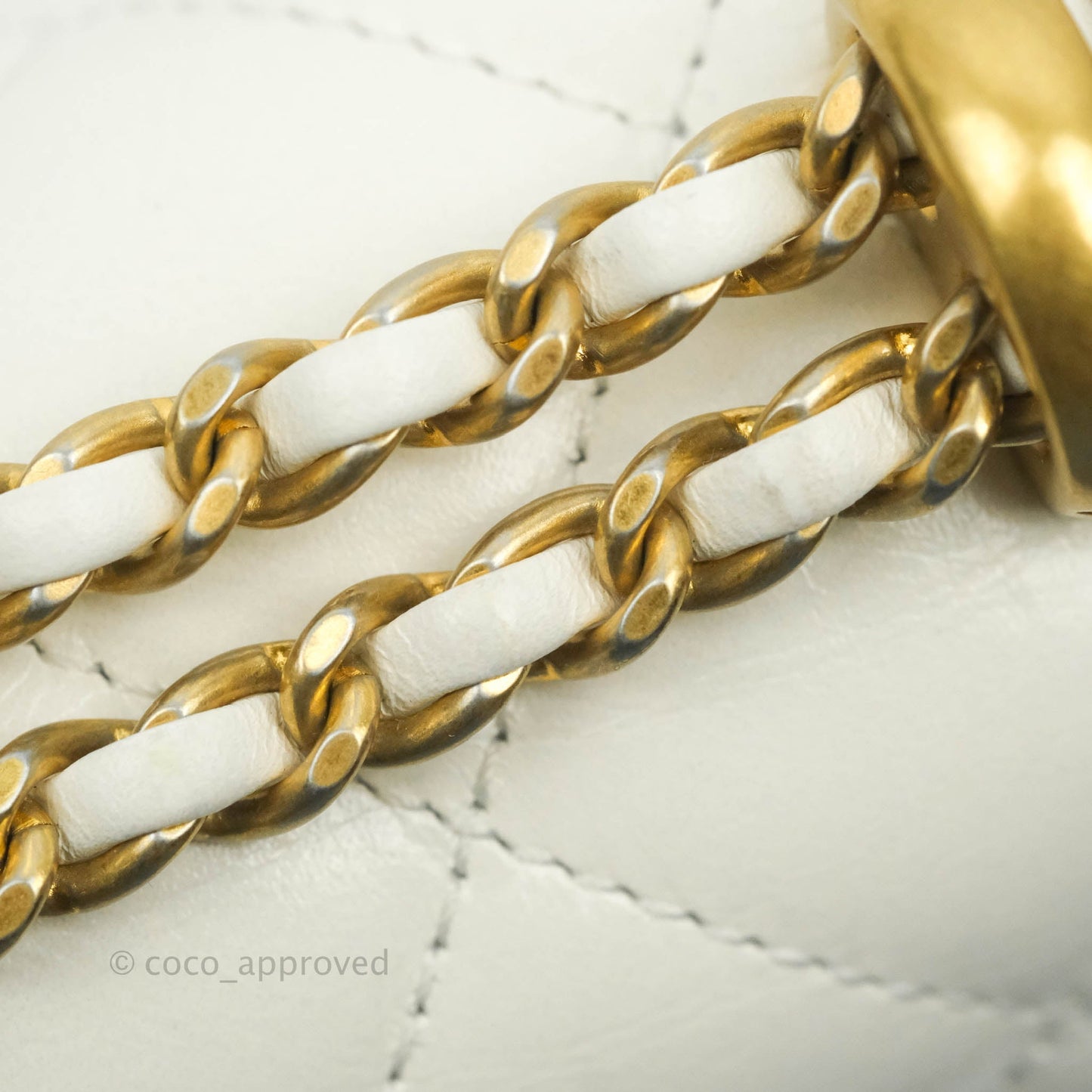 Chanel Quilted Mini Perfect Fit Adjustable White Calfskin Gold Hardware