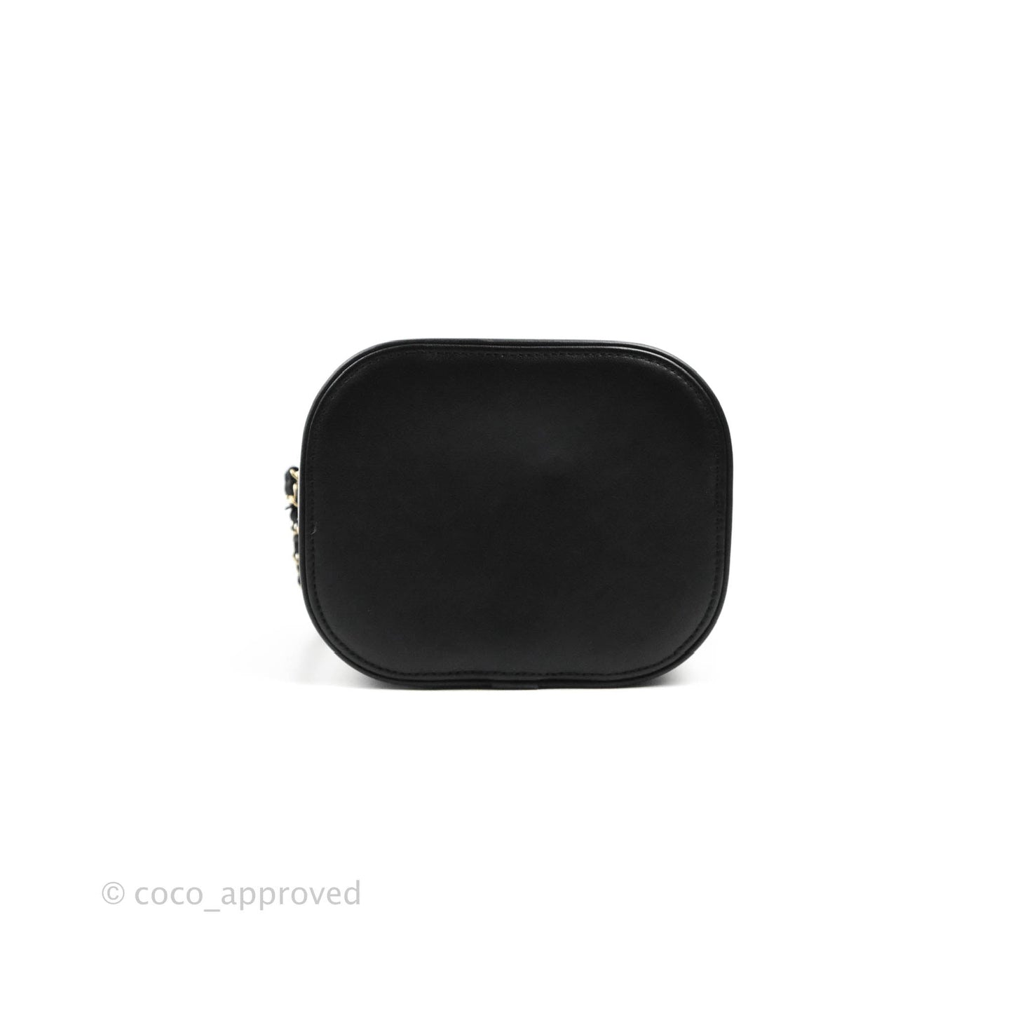 Chanel CC Mania Vanity Case Black Lambskin Gold Hardware