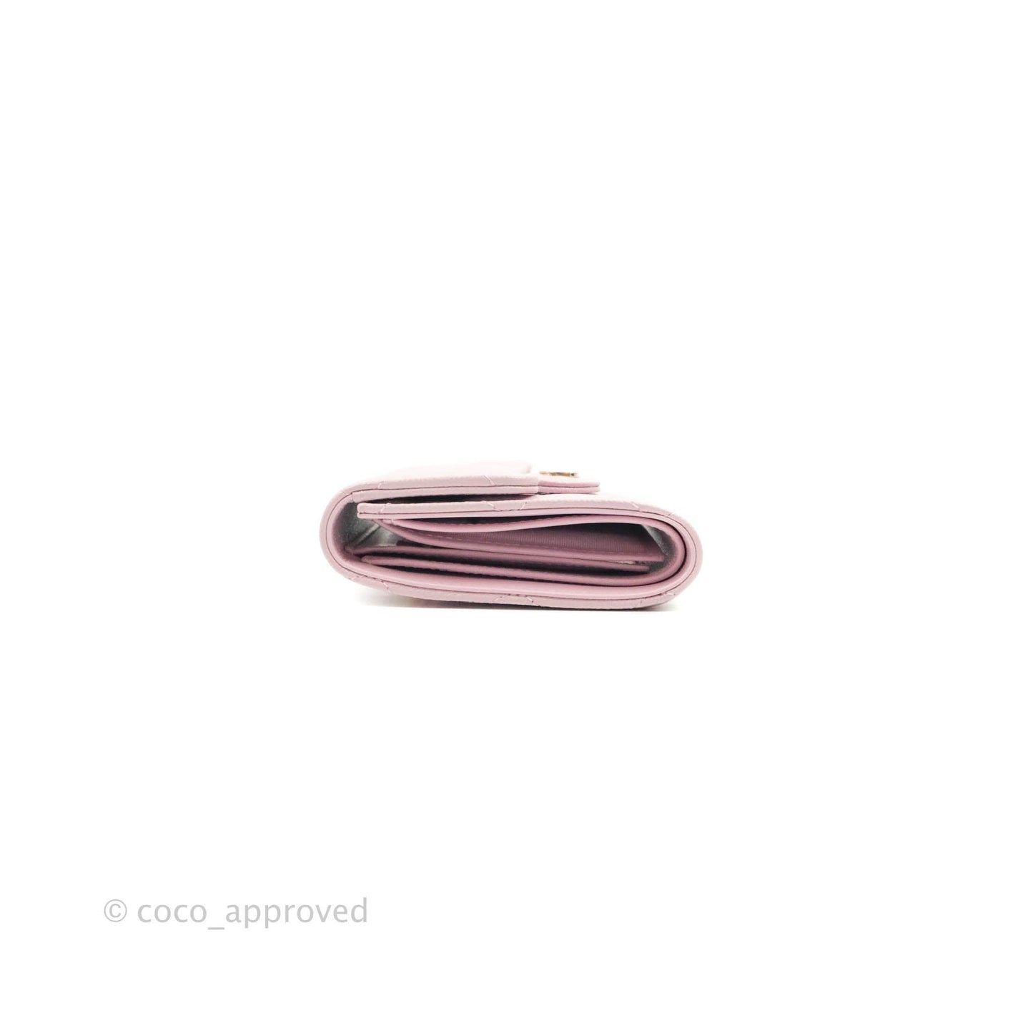 Chanel Classic Flap Wallet Pink Caviar Gold Hardware 21S