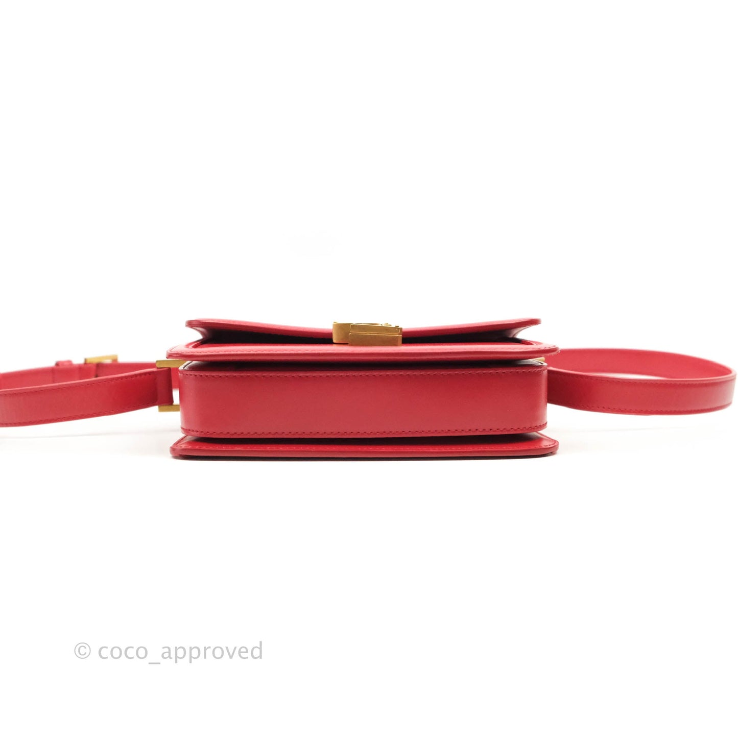 Saint Laurent Small Solferino Satchel Box Leather Eros Red
