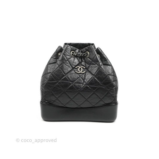 Chanel Small Gabrielle Backpack Black Aged Calfskin