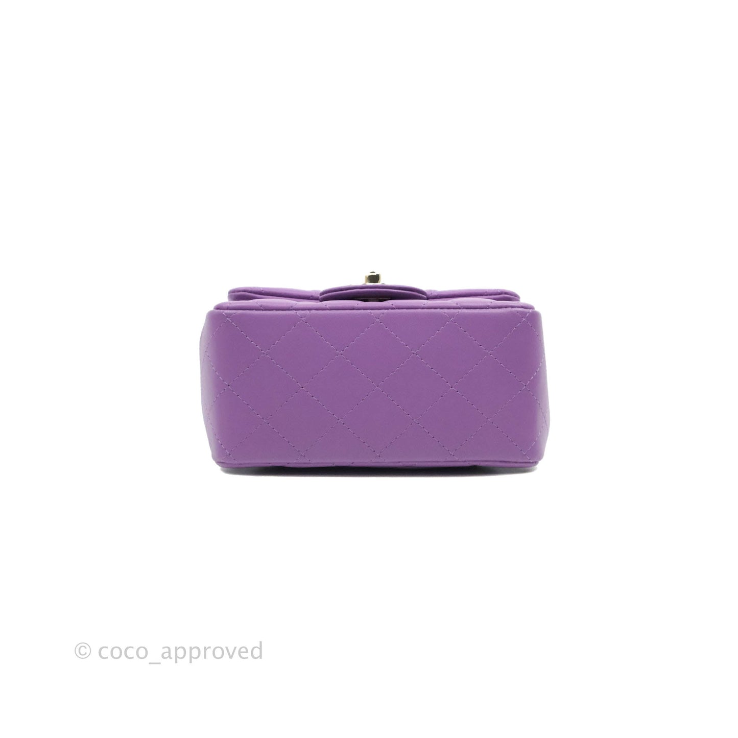 Chanel Mini Square Purple Lambskin Gold Hardware 22P