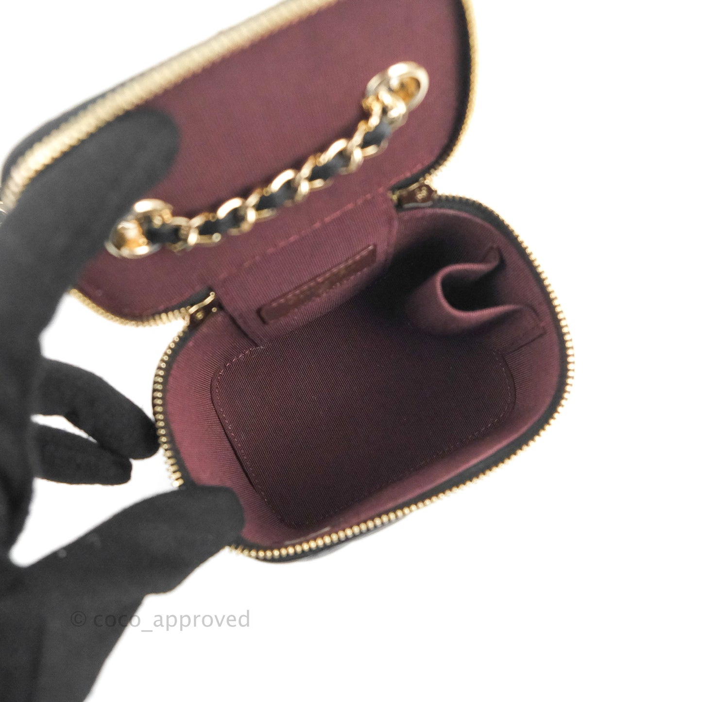 Chanel Mini Vanity With Chain Black Lambskin Gold Hardware