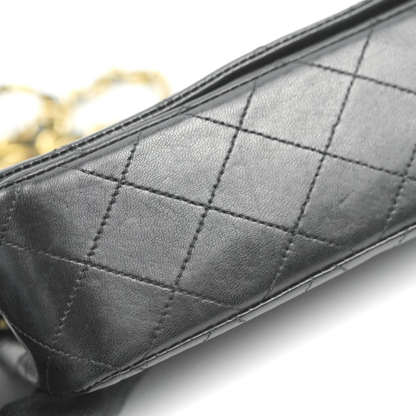 Chanel Vintage Small Single Full Flap Bag Black Lambskin 24K Gold Hardware