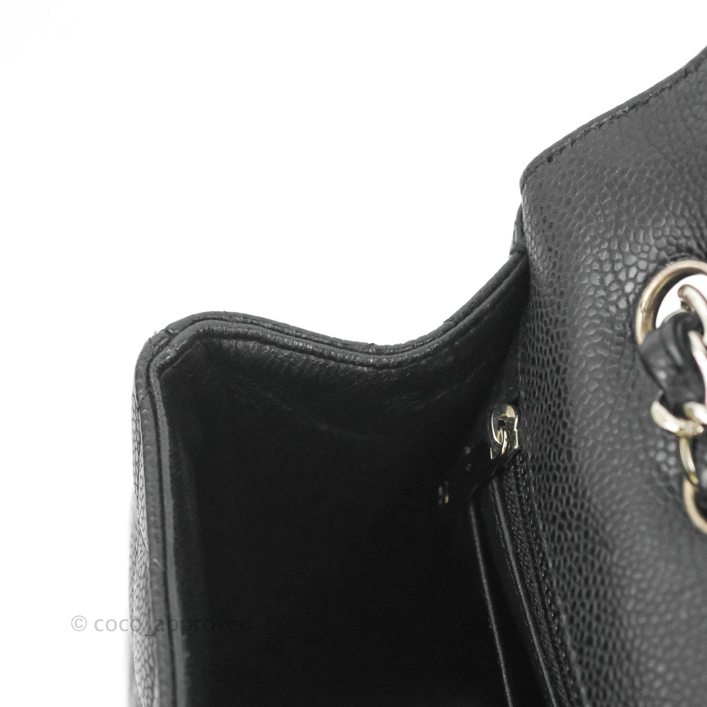 Chanel Jumbo Single Flap Black Caviar Silver Hardware⁣⁣