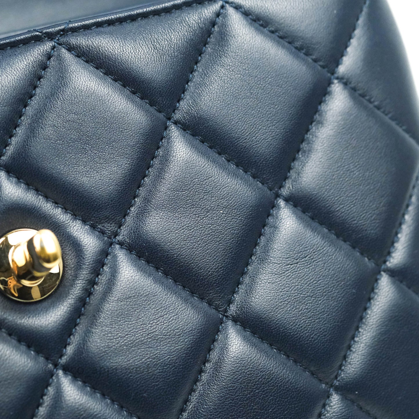 Chanel Small Trendy CC Navy Lambskin Gold Hardware