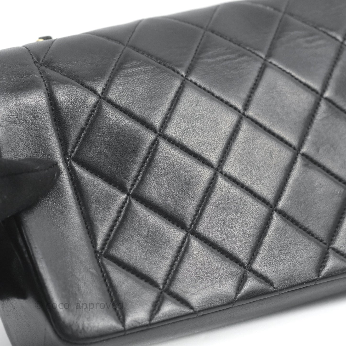 Chanel Vintage Small Quilted Classic Diana Flap Bag Black Lambskin 24K Gold Hardware