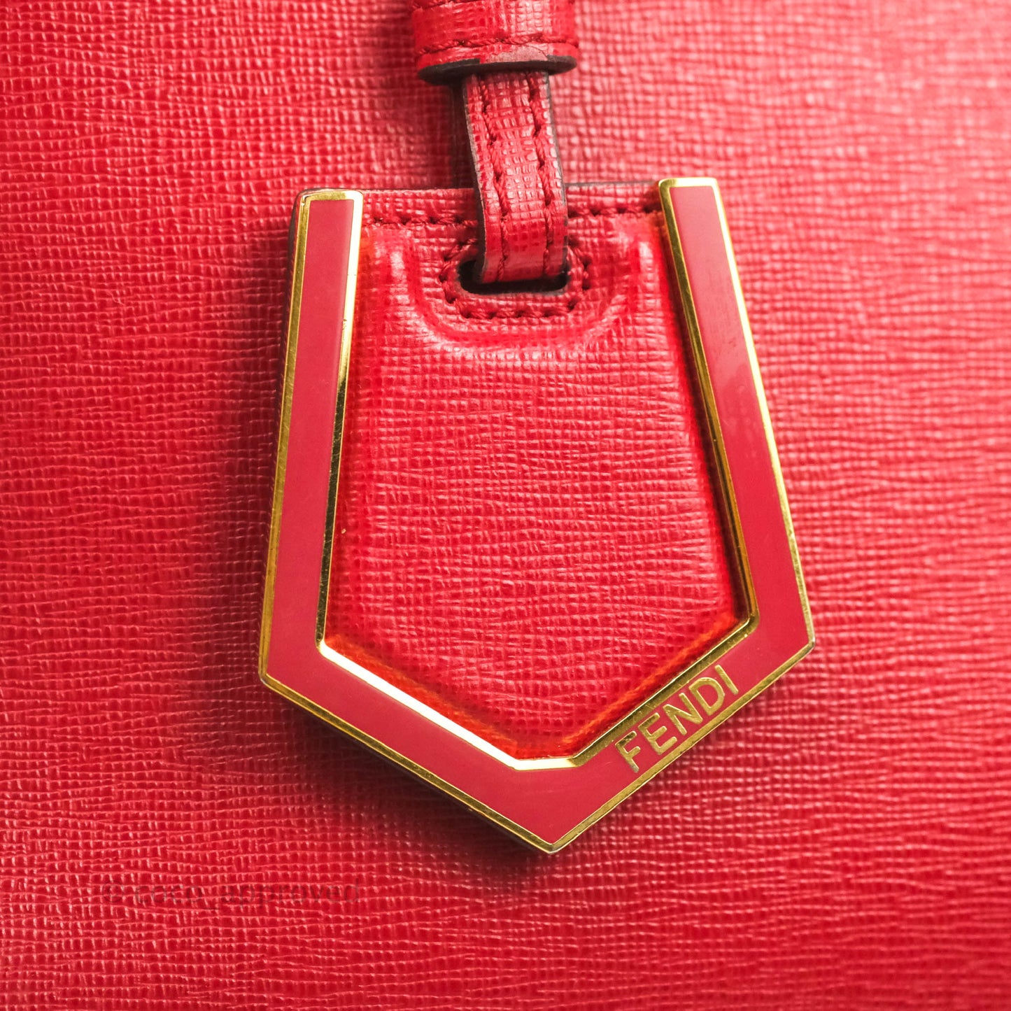 Fendi 2 Jours Red Bag Gold Hardware
