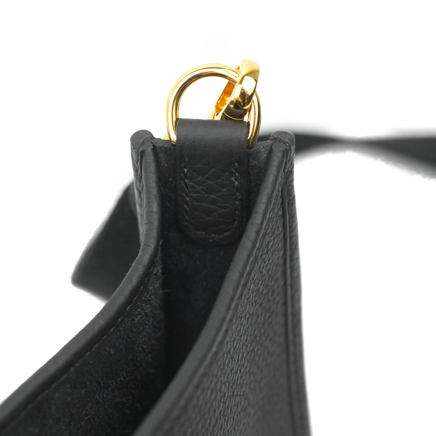 Hermès Clemence Mini Evelyne TPM Black Gold Hardware