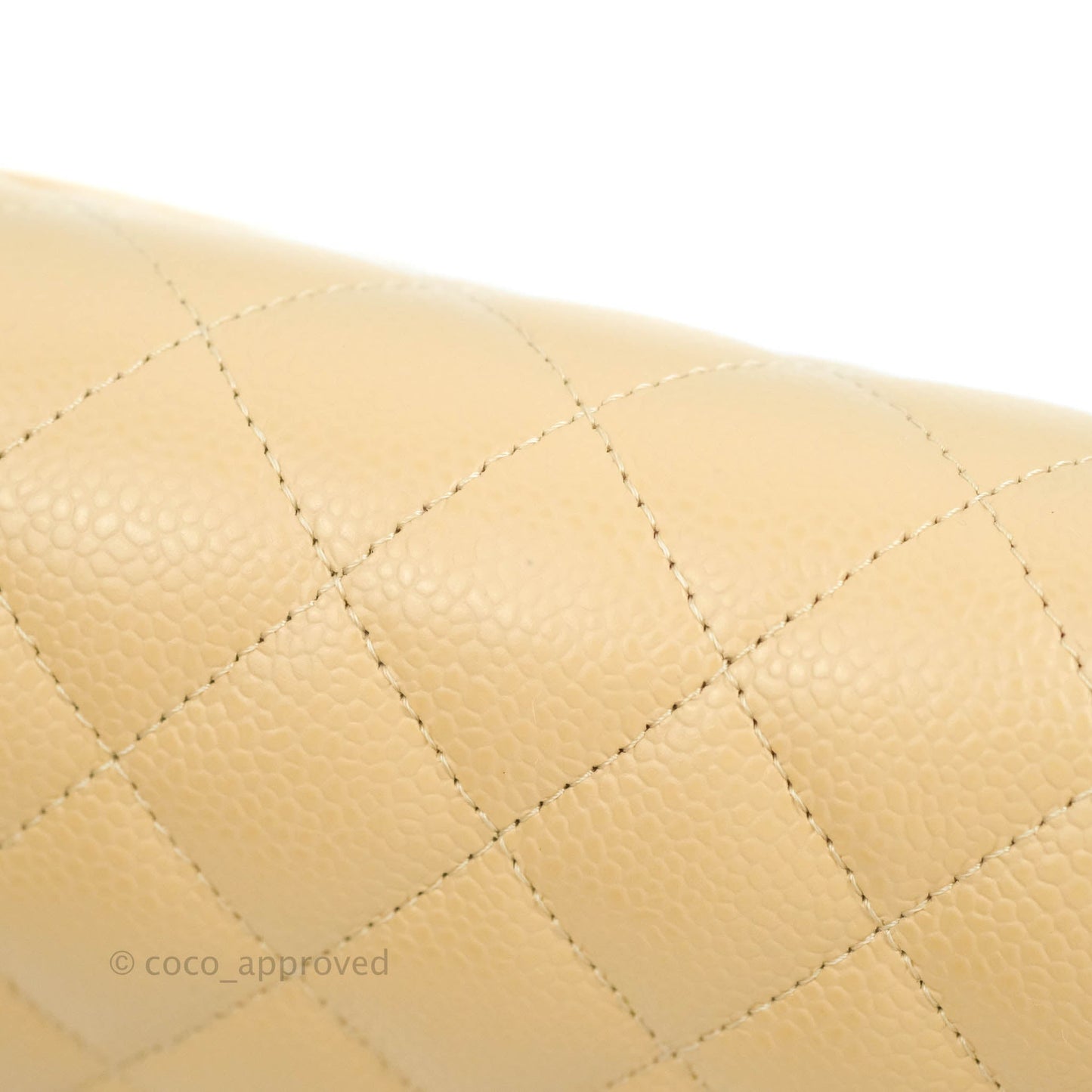 Chanel Quilted Classic M/L Medium Flap Beige Caviar Gold Hardware