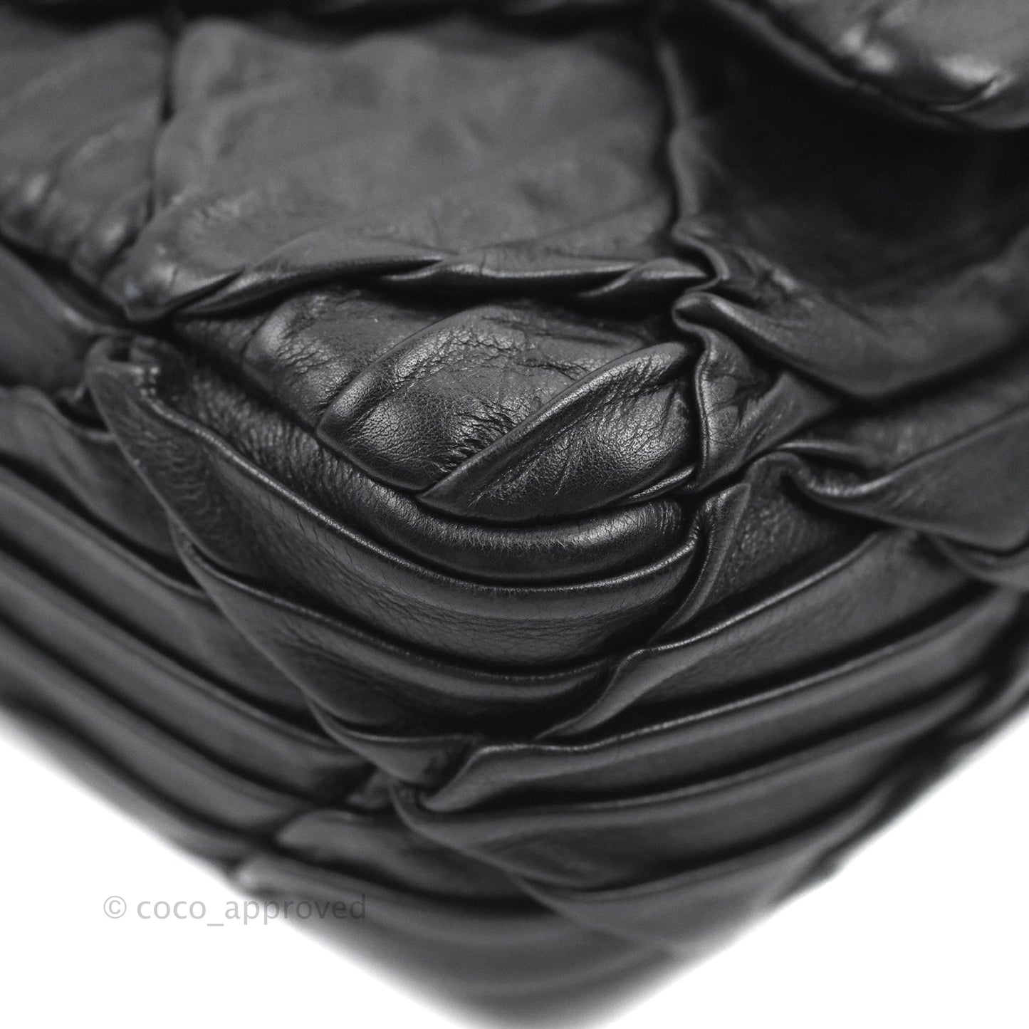 Chanel Small Coin Charm Flap Velvet Strap Black Lambskin Aged Gold Hardware