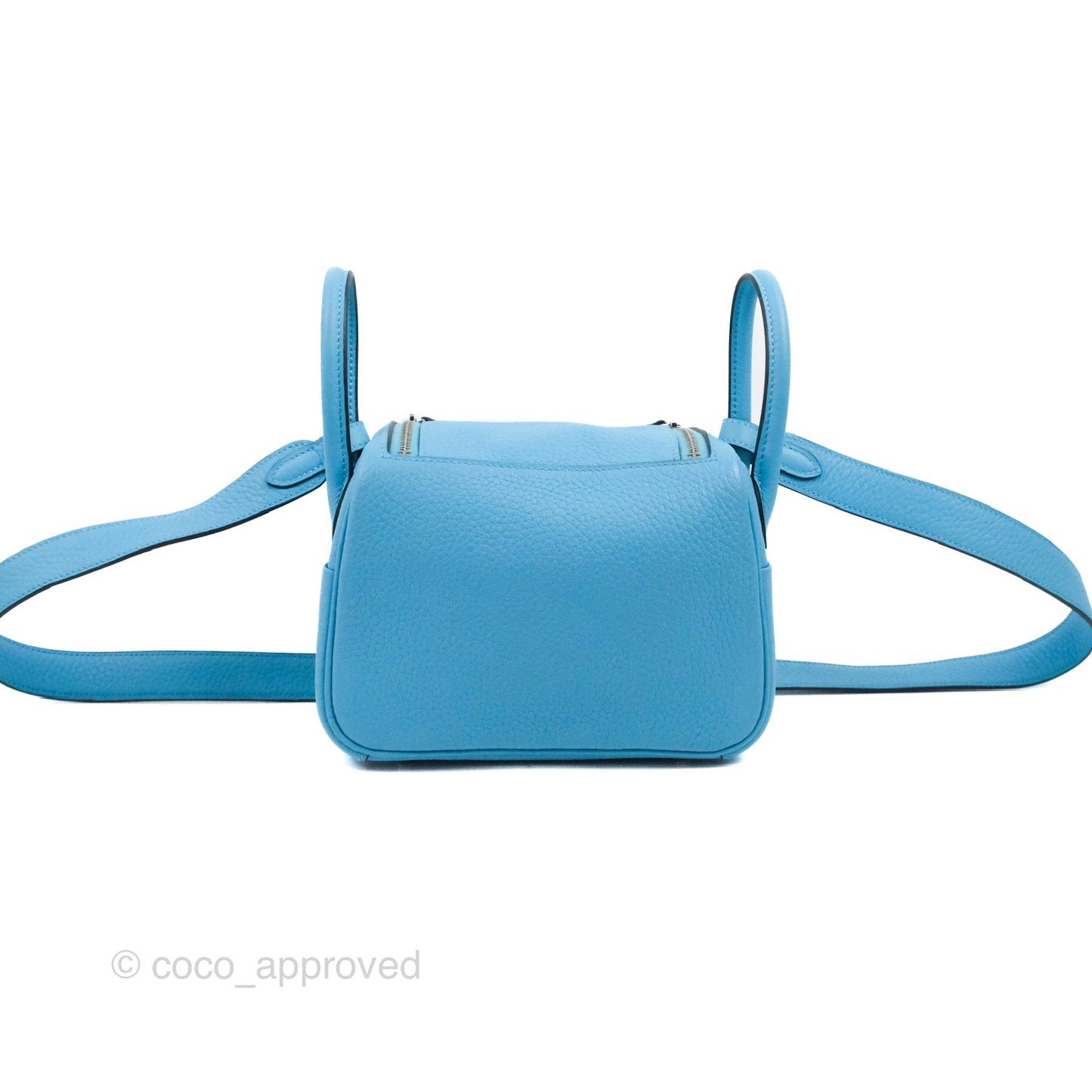 Hermès Mini Lindy 20 Bleu De Nord Clemence Palladium Hardware