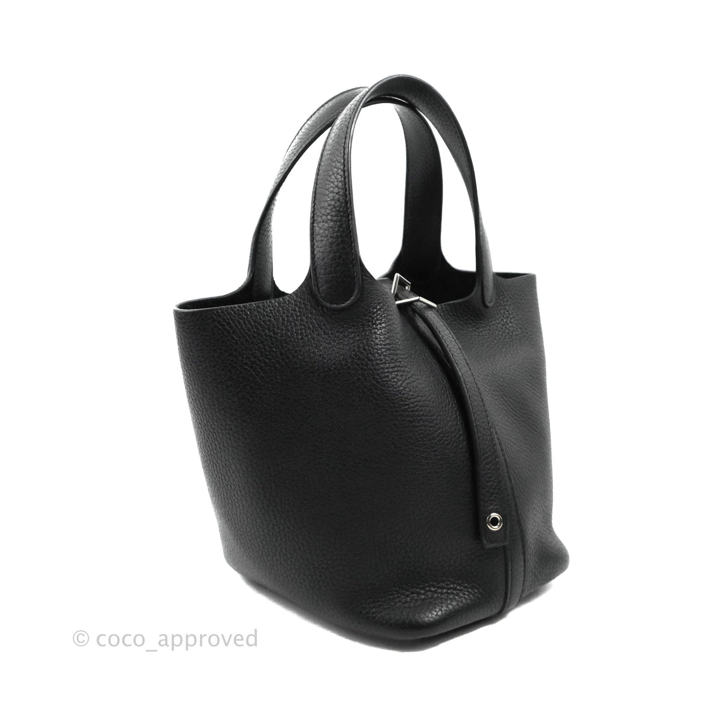 Hermès Picotin Lock 18 PM Black Taurillon Clemence Palladium Hardware