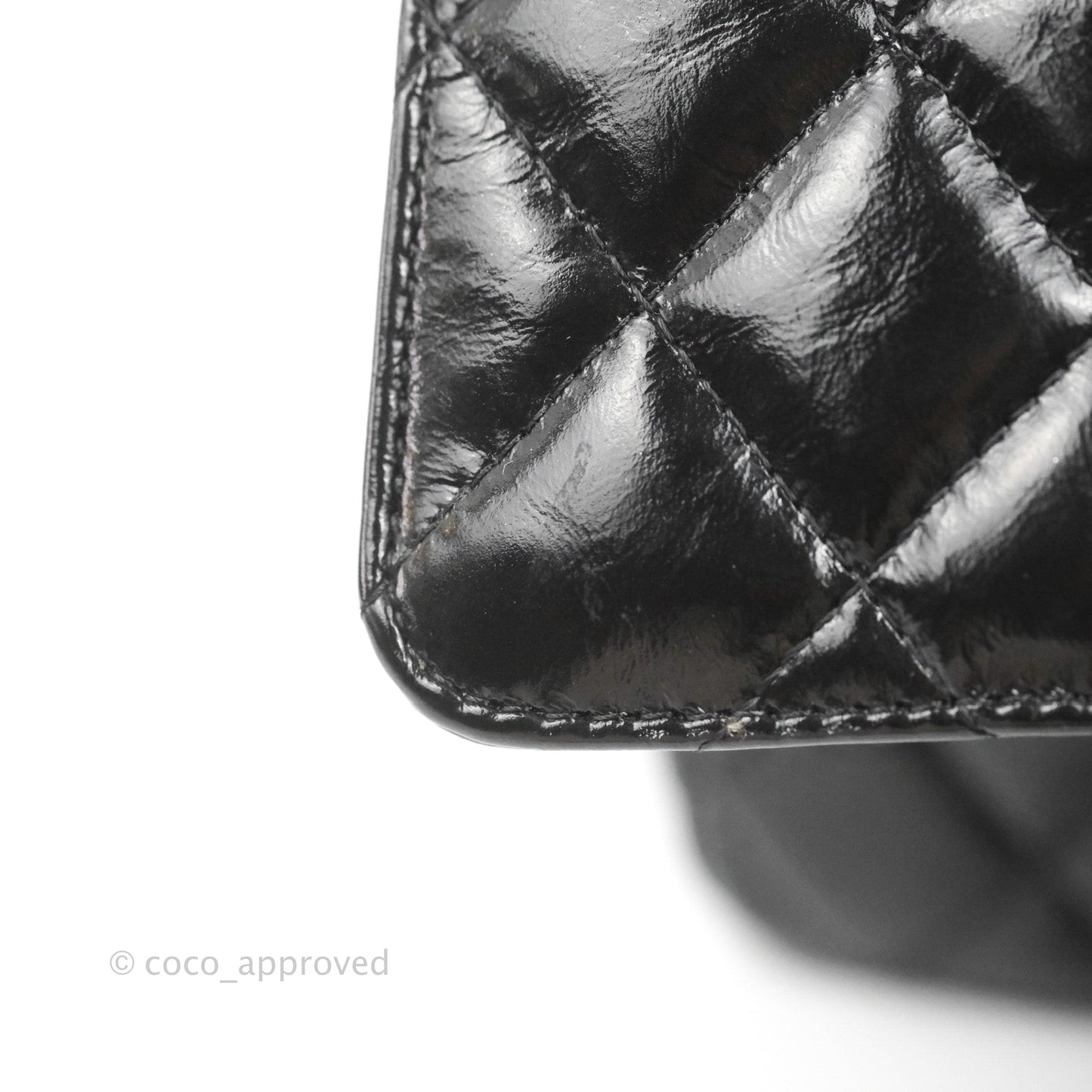 Chanel M/L Medium Classic Quilted Flap So Black Shiny Crumpled Calfskin