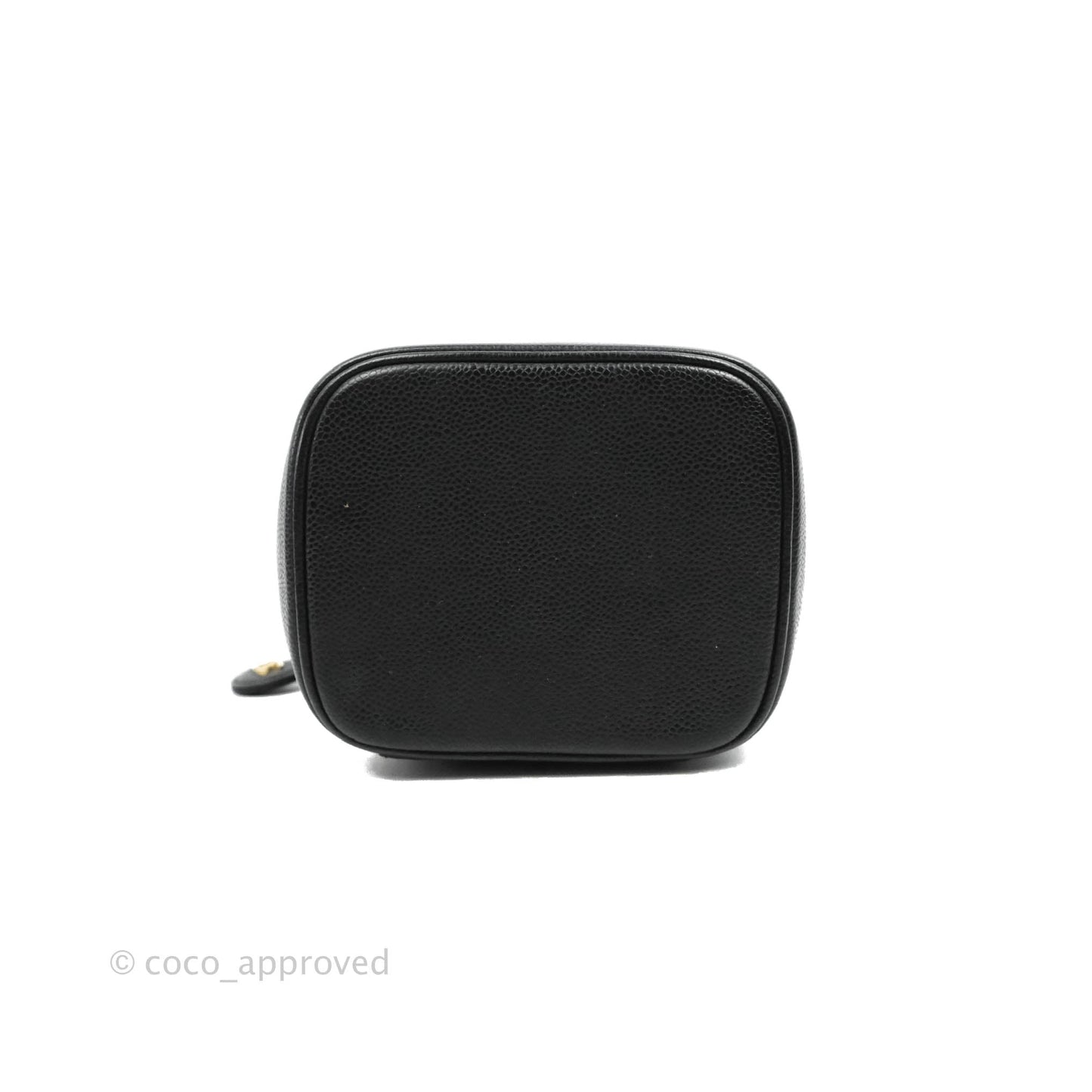Chanel Vintage Vanity Case Black Caviar Gold Hardware