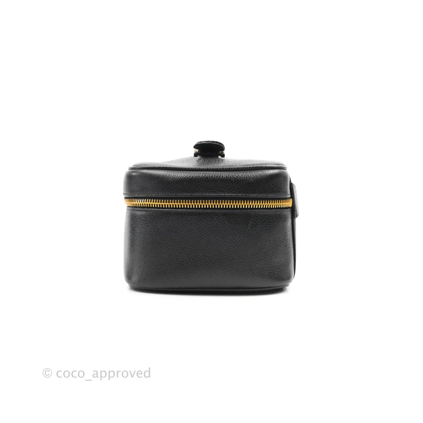 Chanel Vintage Vanity Case Black Caviar Gold Hardware
