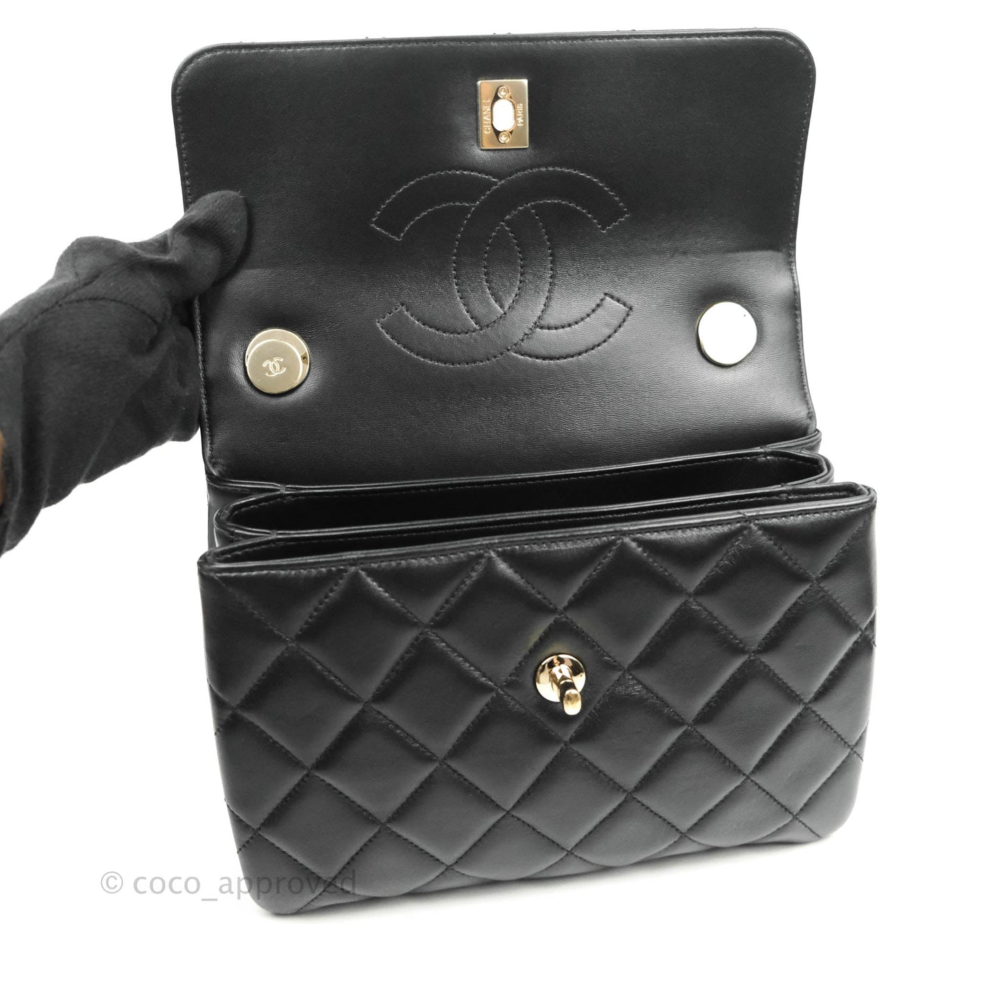 Chanel Trendy CC Small Black Lambskin Gold Hardware