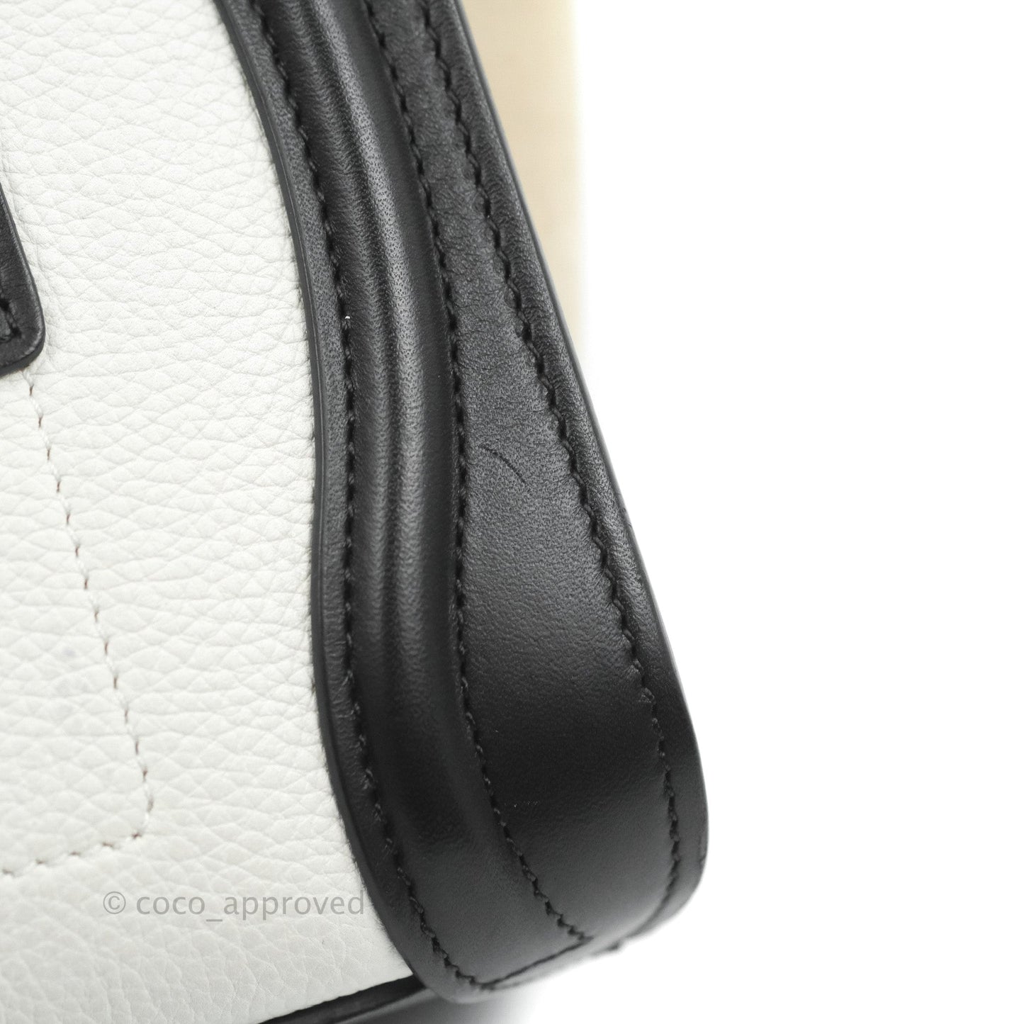 Celine Nano Luggage Bag Tricolour Dune/White/Black Grained Calfskin